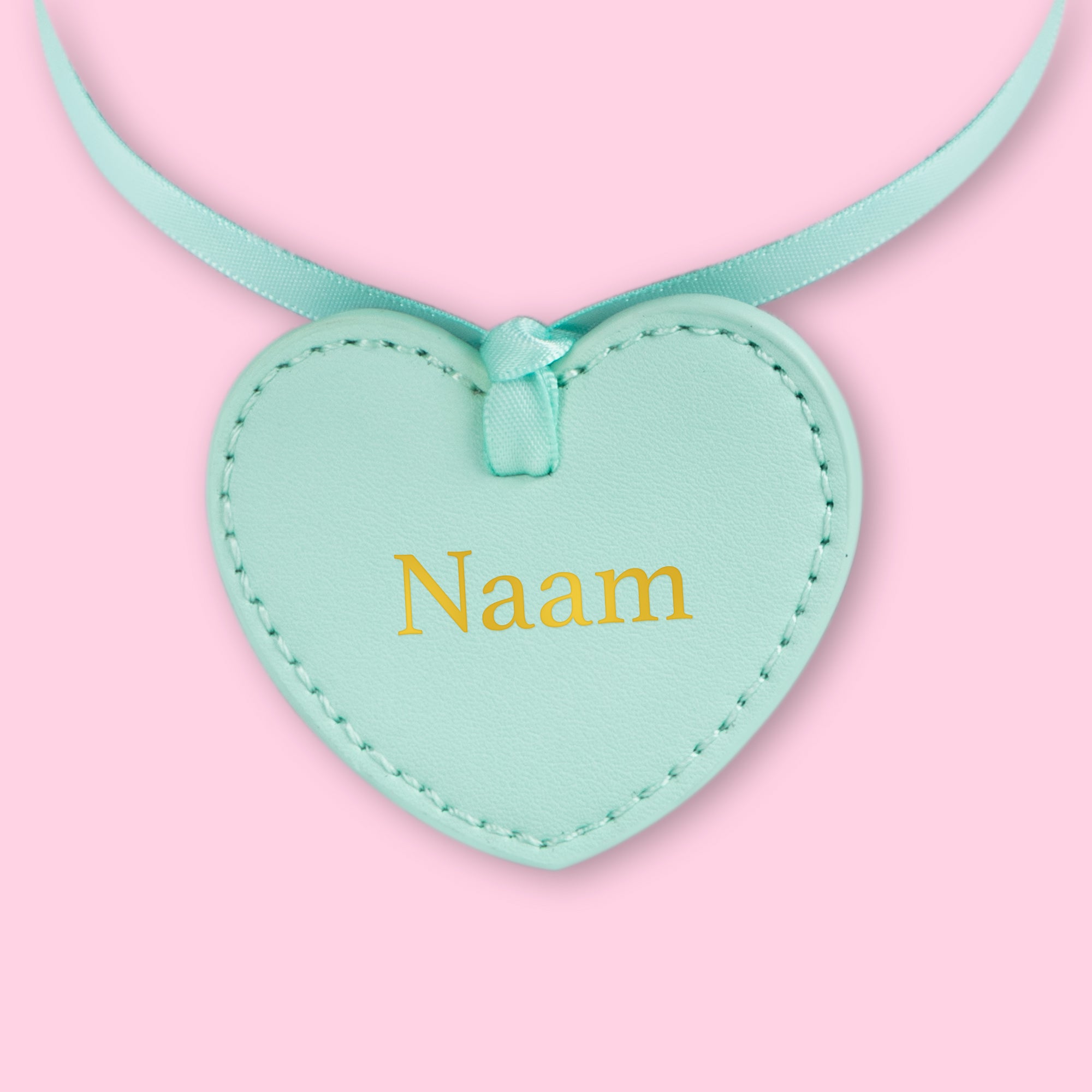 PU Naam Tag - Gepersonaliseerd in de vorm van een hartje