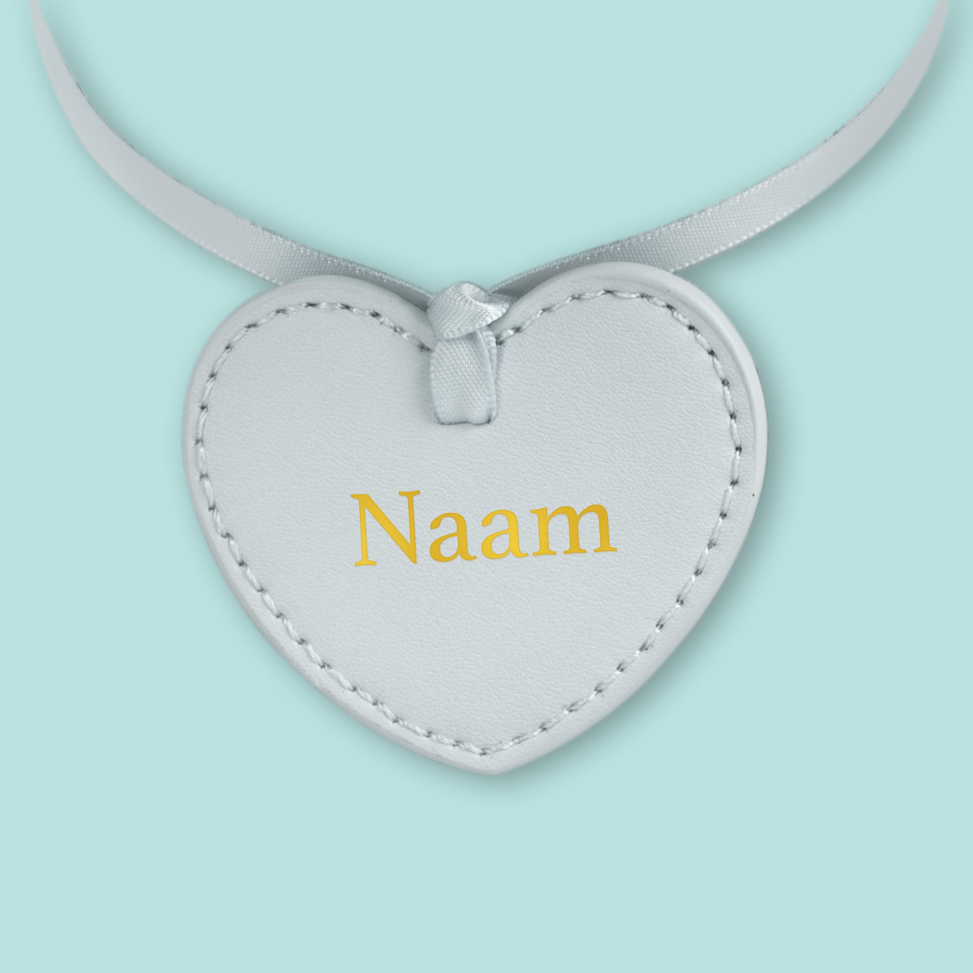PU Naam Tag - Gepersonaliseerd in de vorm van een hartje
