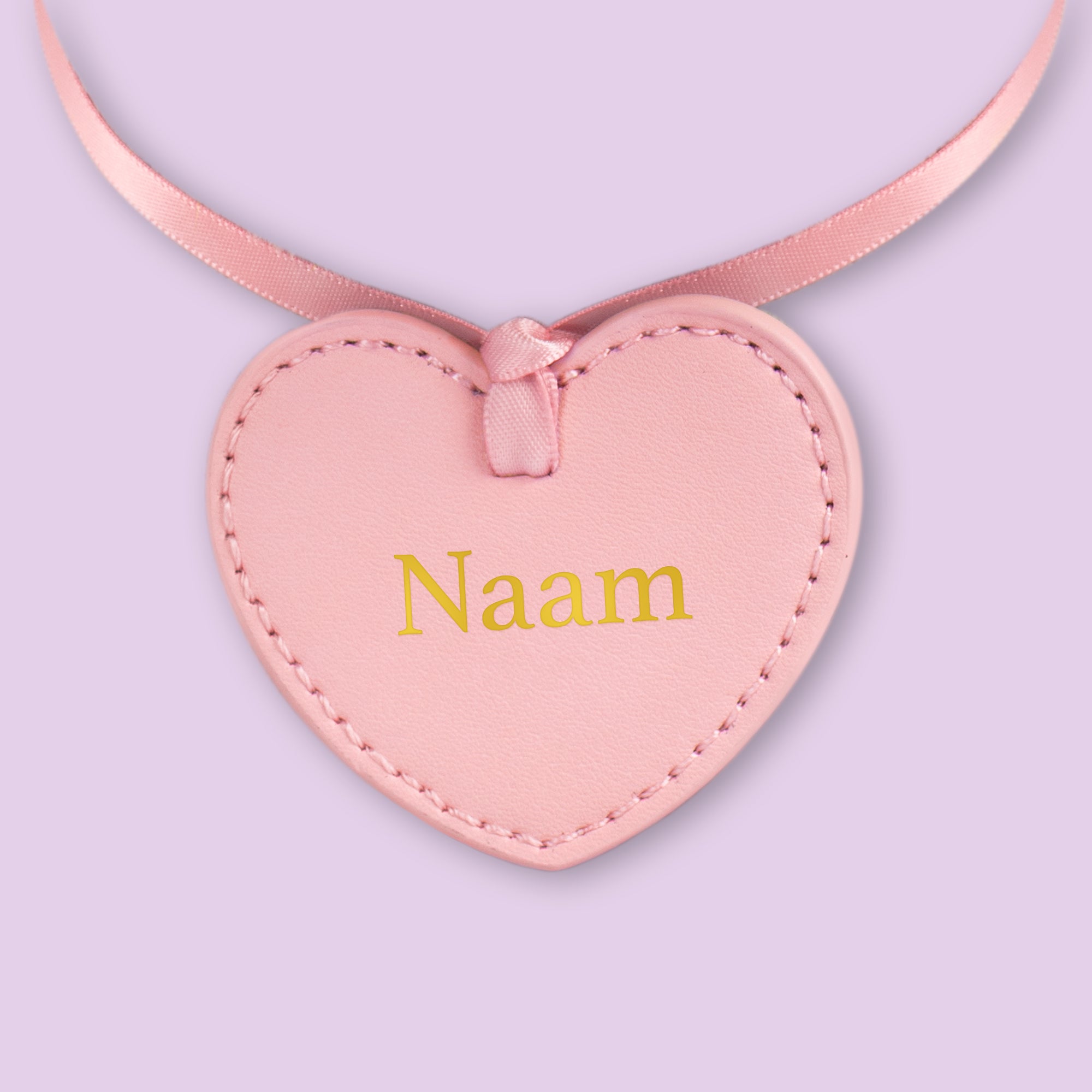 PU Naam Tag - Gepersonaliseerd in de vorm van een hartje