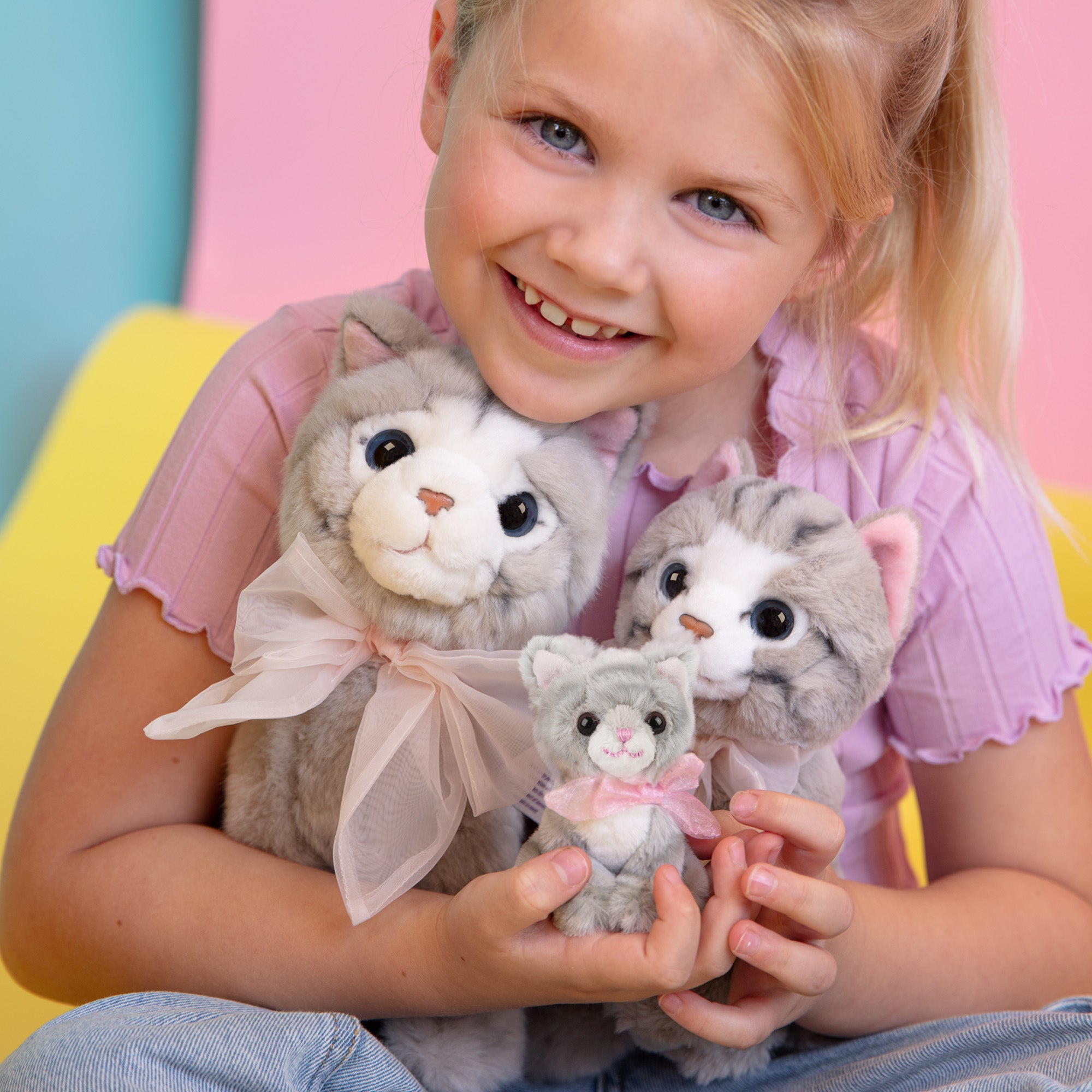 Mini Kattenknuffeltje Bella met Koffertje -  Jouw Schattige Britse Korthaar Kitten!