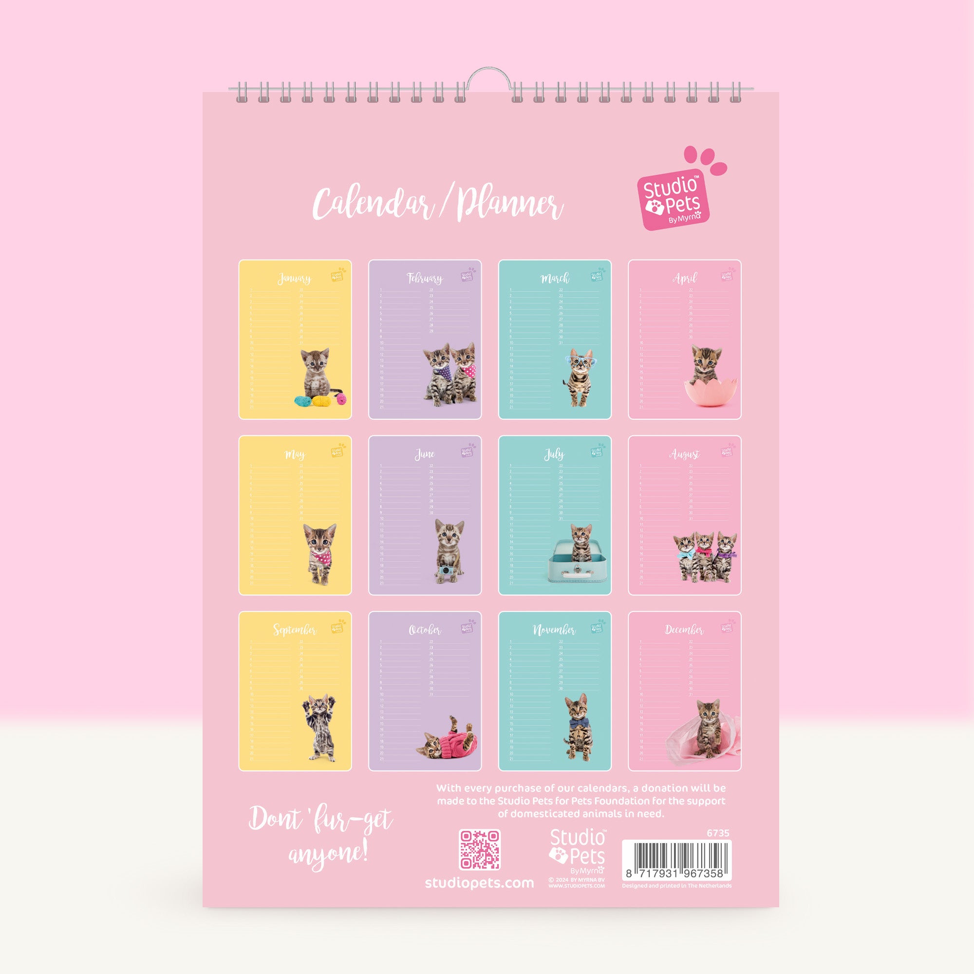 Verjaardagskalender Maandplanner - Bengaal Kitten Editie