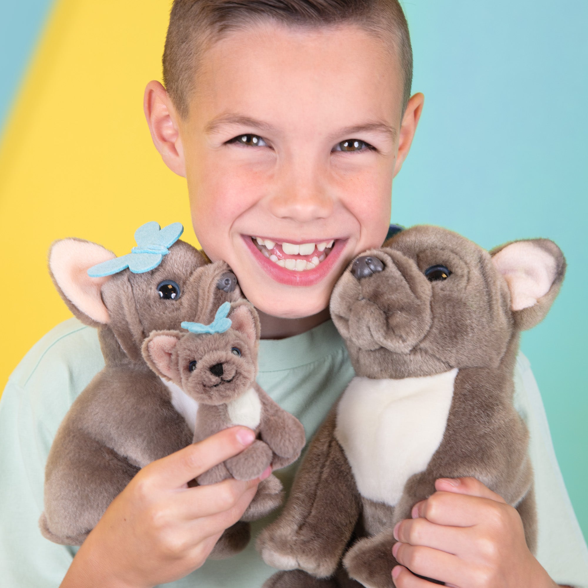 Mini Knuffelhondje BiBi met Koffertje - Jouw kleine Franse Bulldog pluche vriendje!