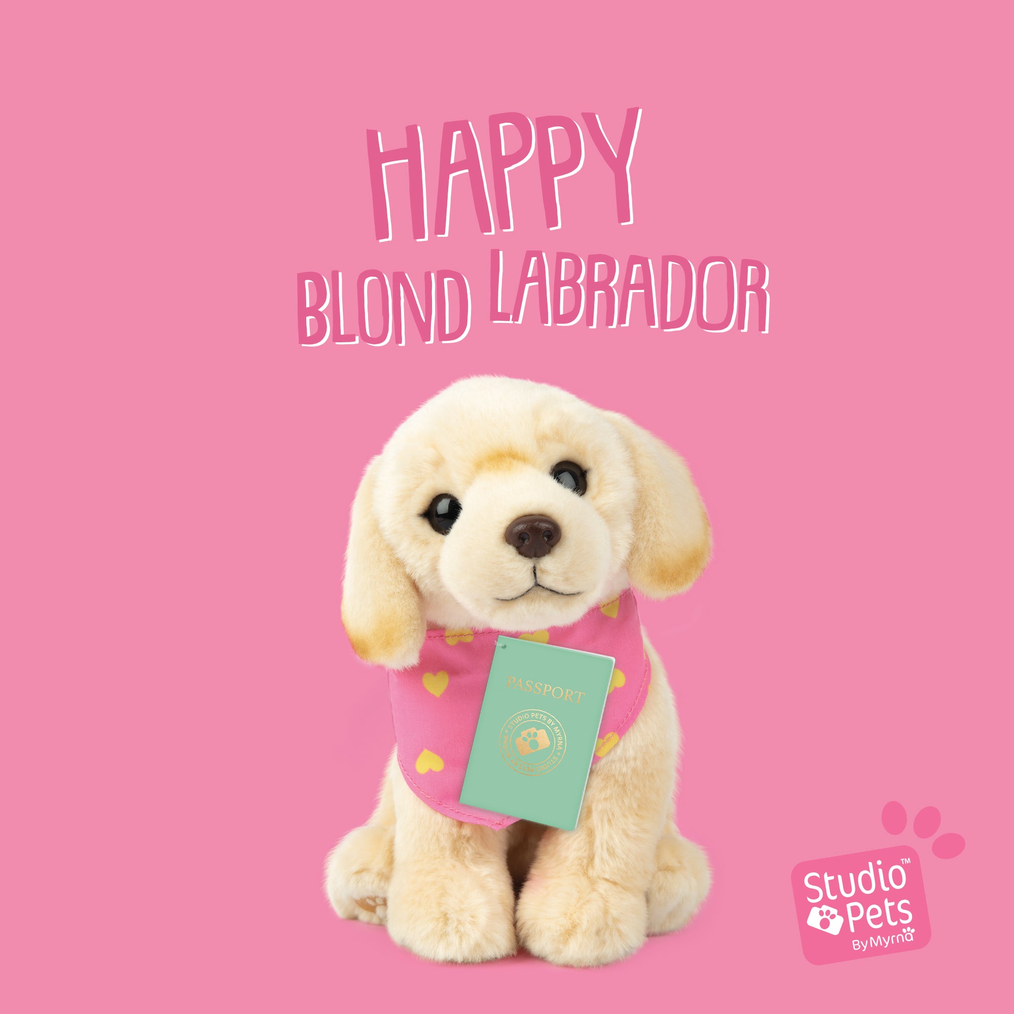 Pluche knuffelhond Blonde Labrador 23cm