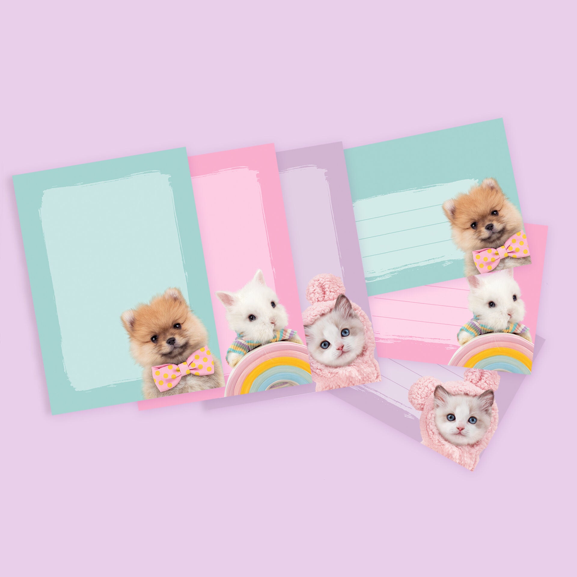 Map met briefpapier &  enveloppen - Mousie, BunBun, PomPom Editie