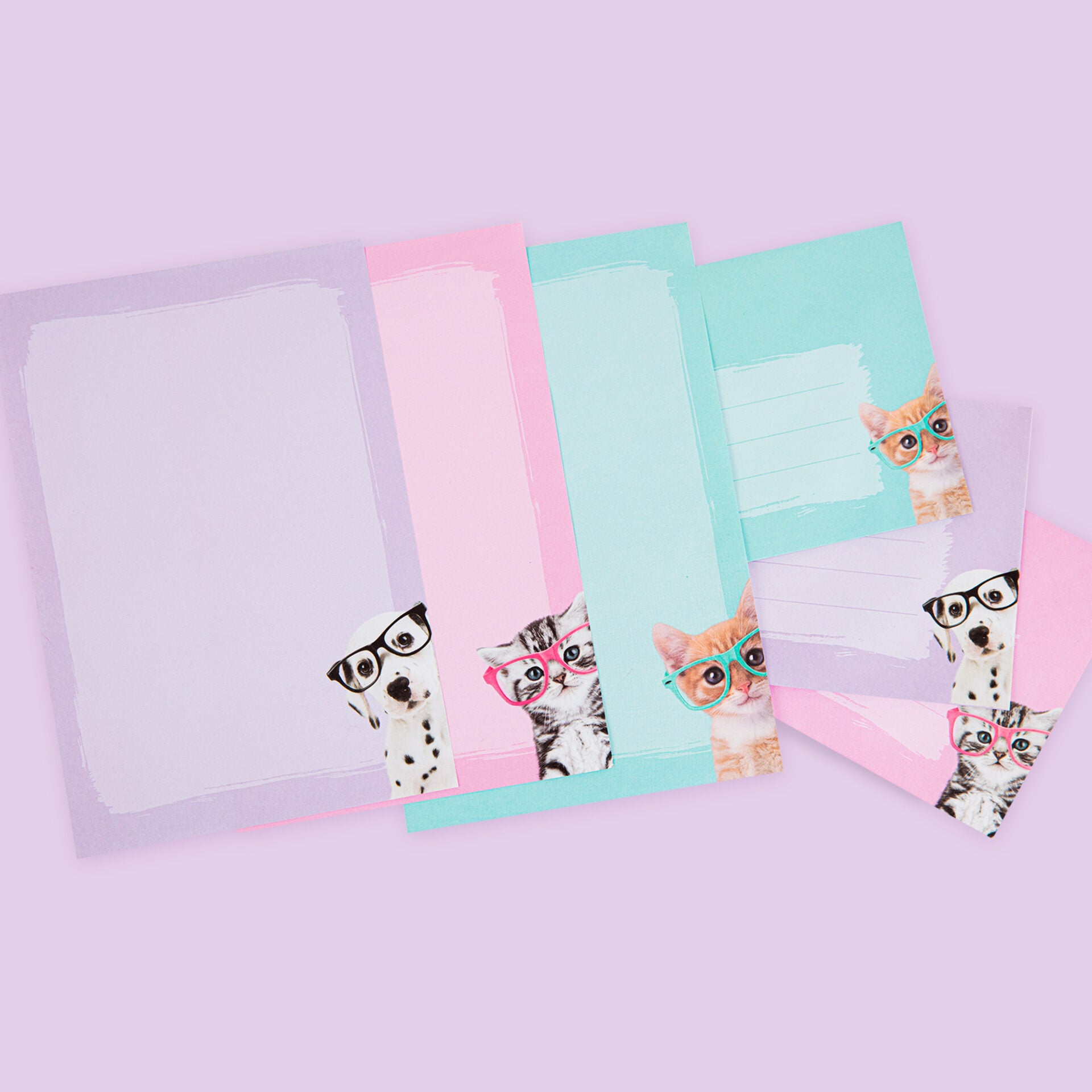 Map met briefpapier &  enveloppen - Mopshondje Snuggle en zijn vriendjes Editie
