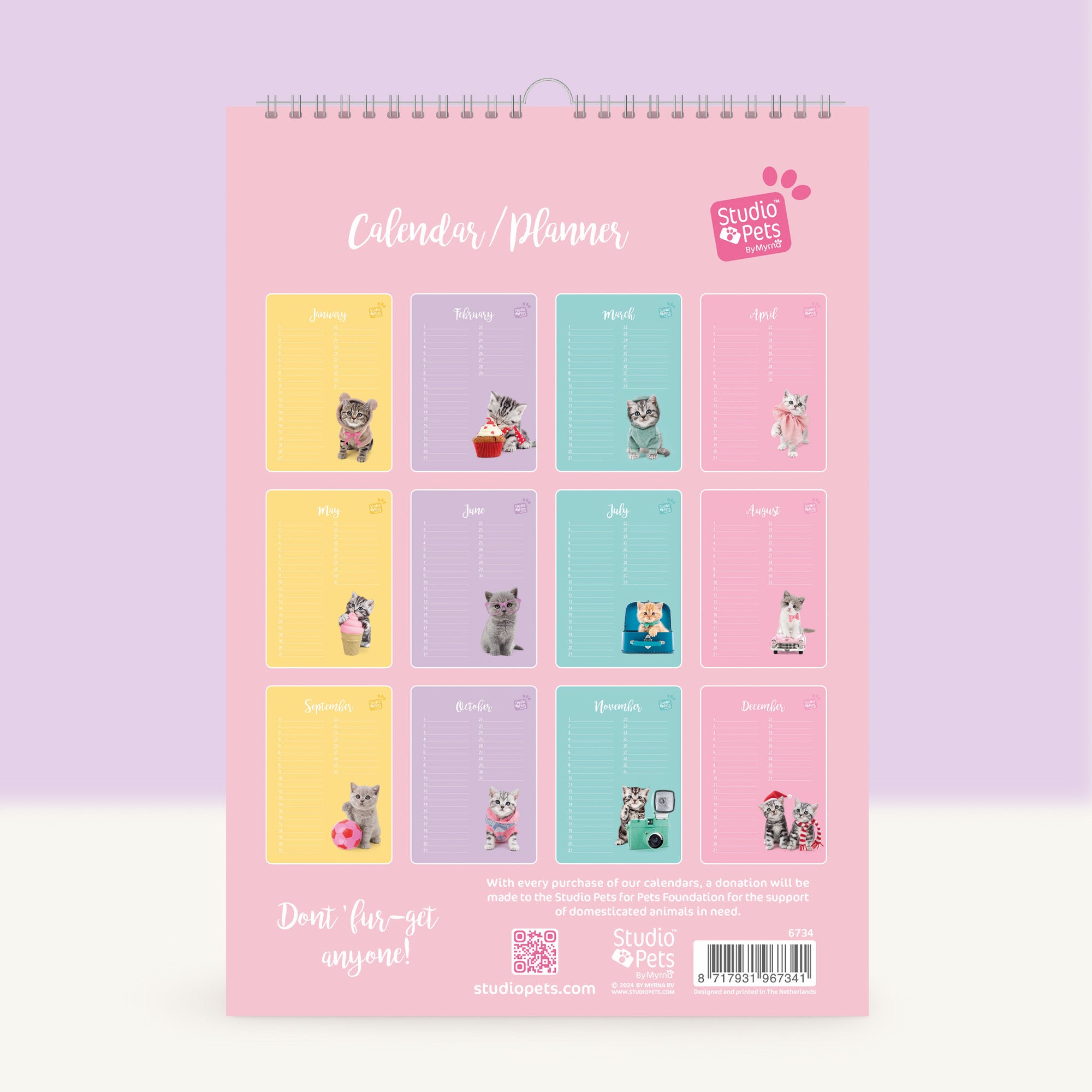 Verjaardagskalender Maandplanner - Britse Korthaar Kitten Editie