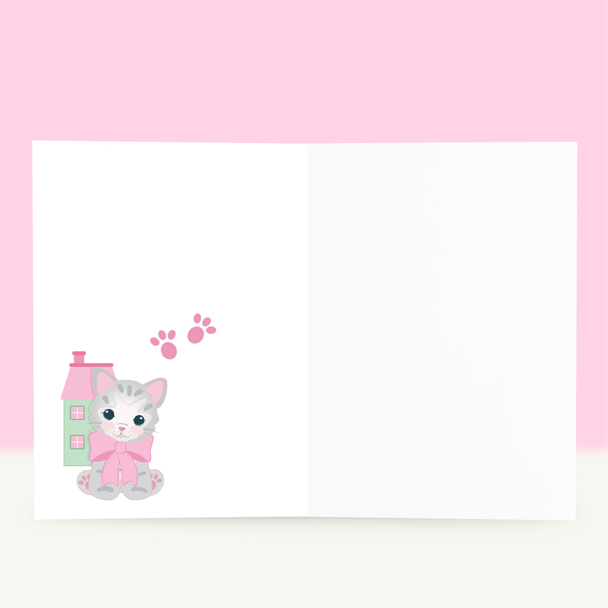Kitten Wenskaart - Home is where the Cat lives
