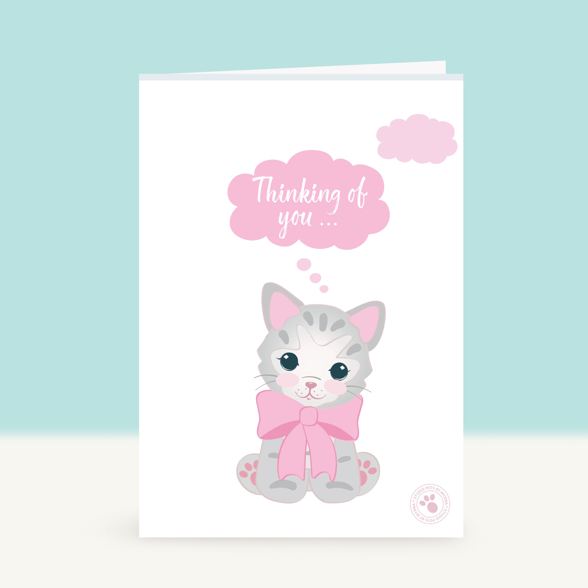 Kitten Wenskaart - Thinking of you