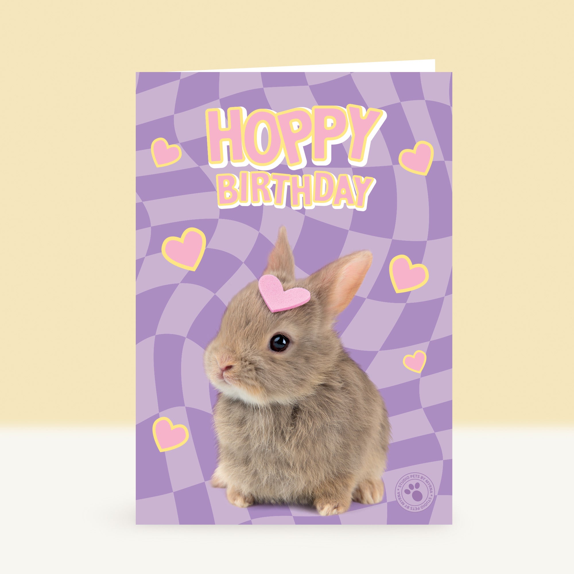 Wenskaart “Happy Birthday ” met Dwergkonijntje