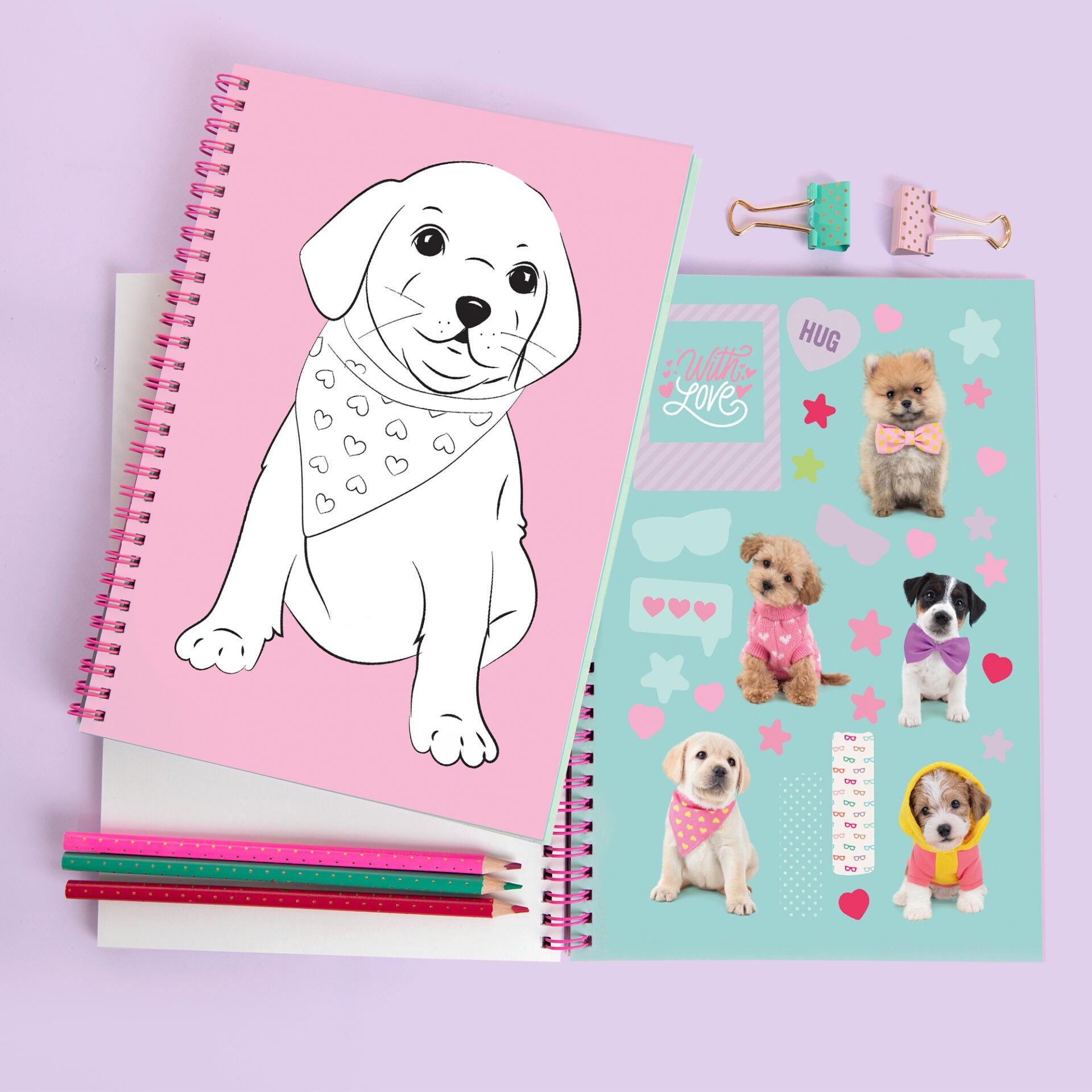 Kleurboek met Stickers - A5 Pomeriaan PomPom Editie