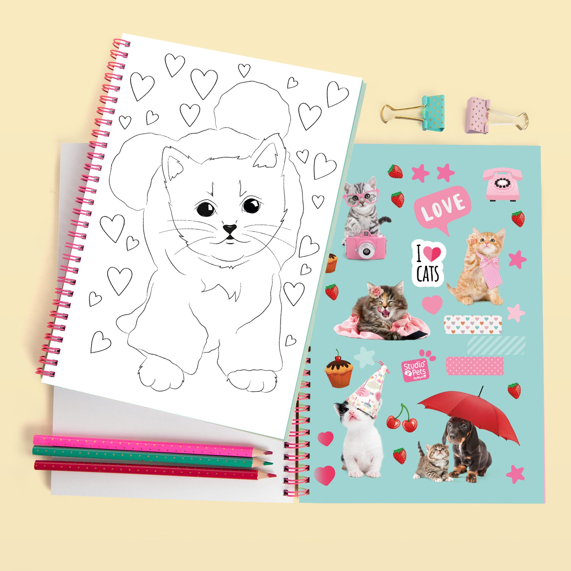 Kleurboek met Stickers - A5 Ragdoll Mousie Editie