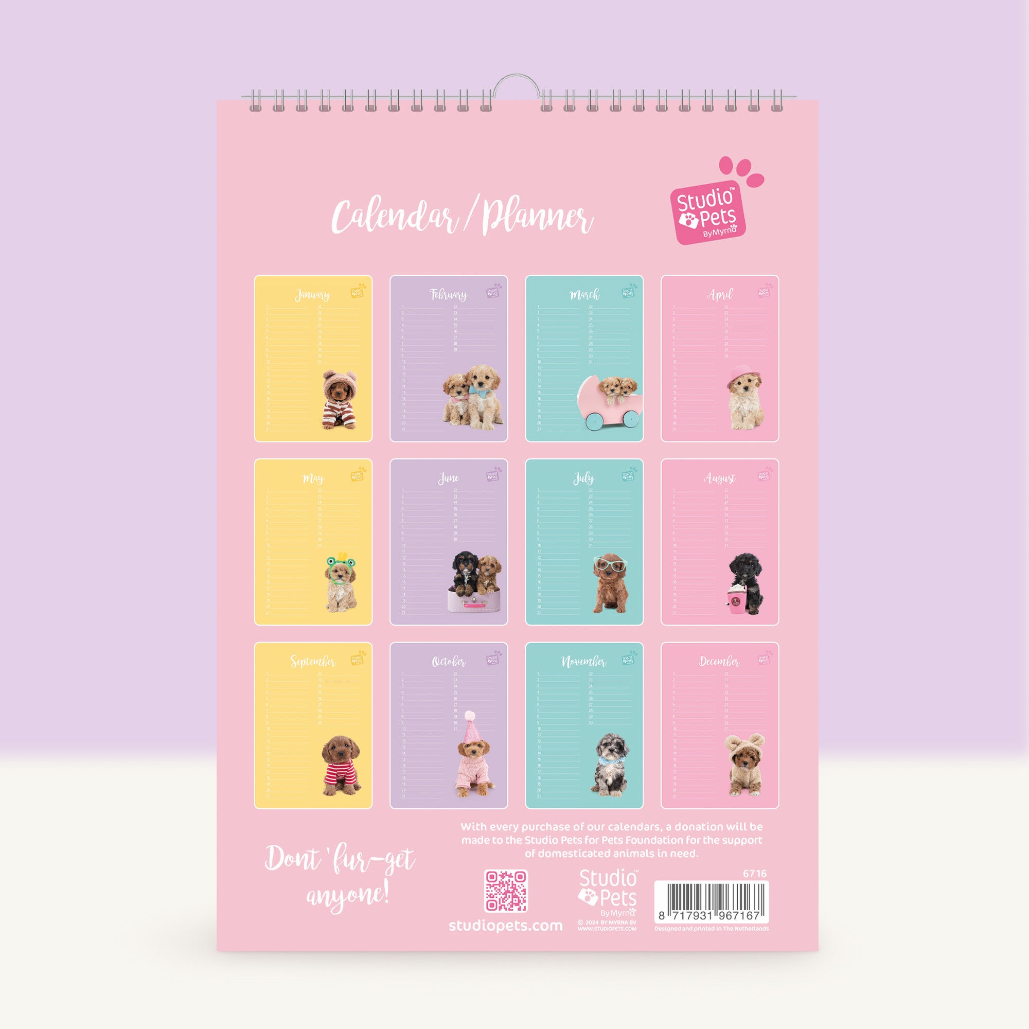 Verjaardagskalender Maandplanner - Cavapoo Puppy Editie