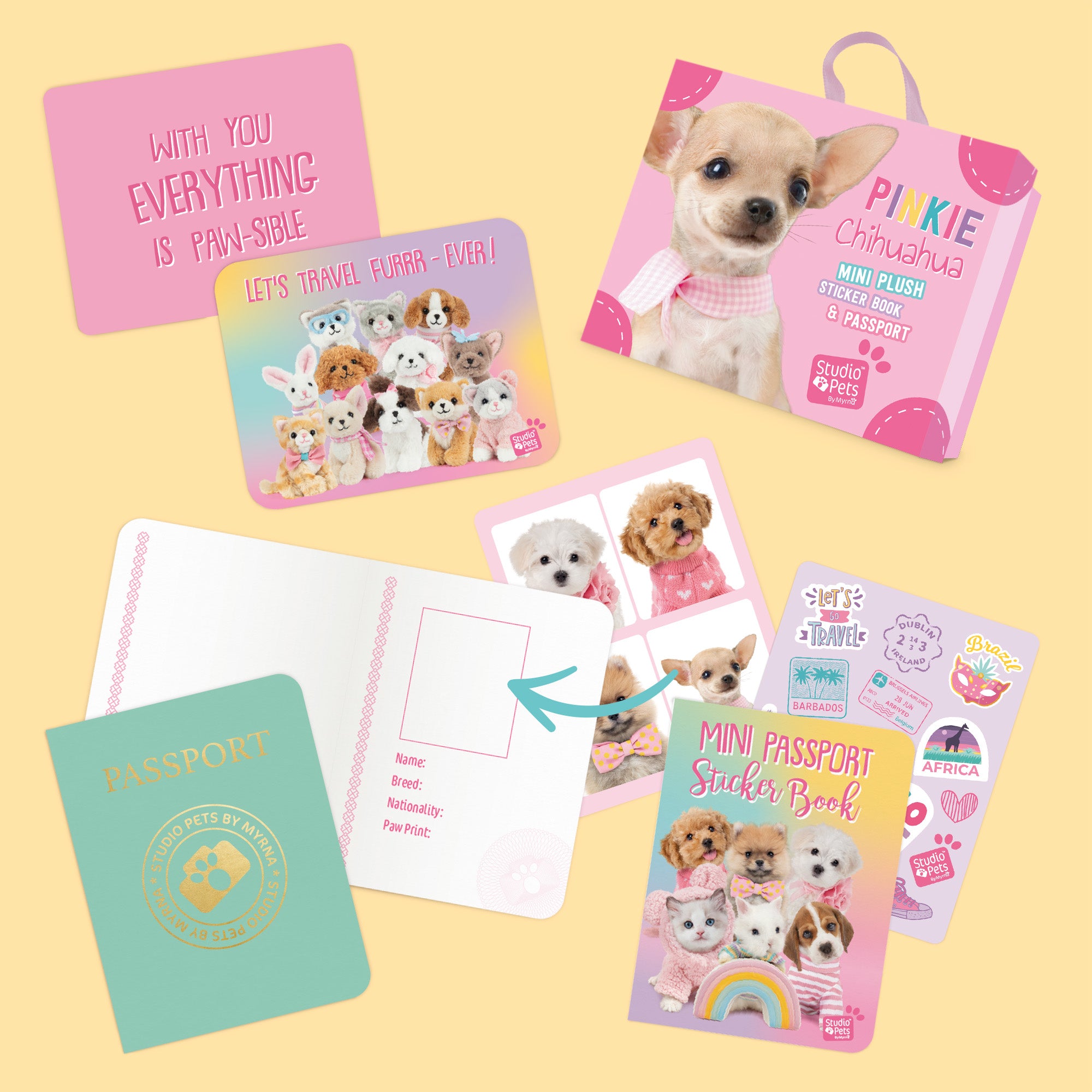 Mini Hondenknuffeltje Pinkie met Koffertje - Jouw Schattige Chihuahua pluche puppy!