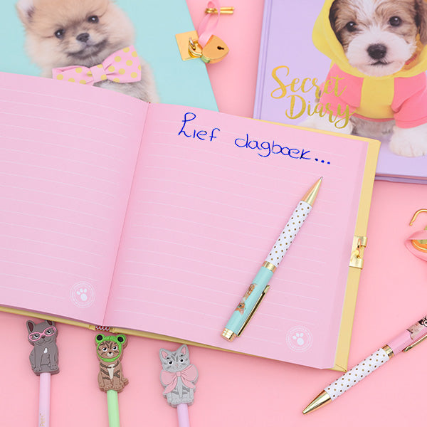 Dagboek met slotje - Toy Poedel Cookie