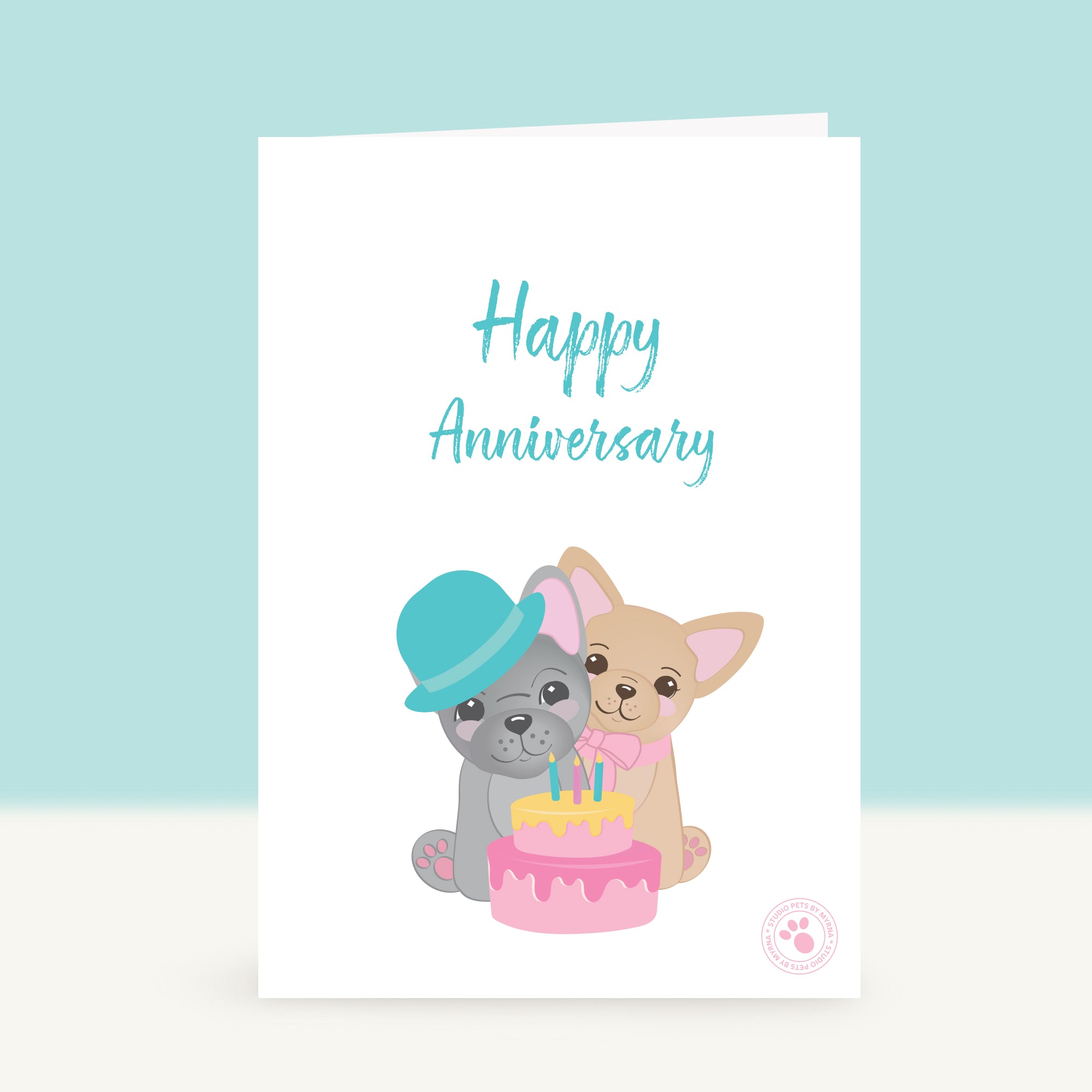 Puppy's Wenskaart - Happy Anniversary
