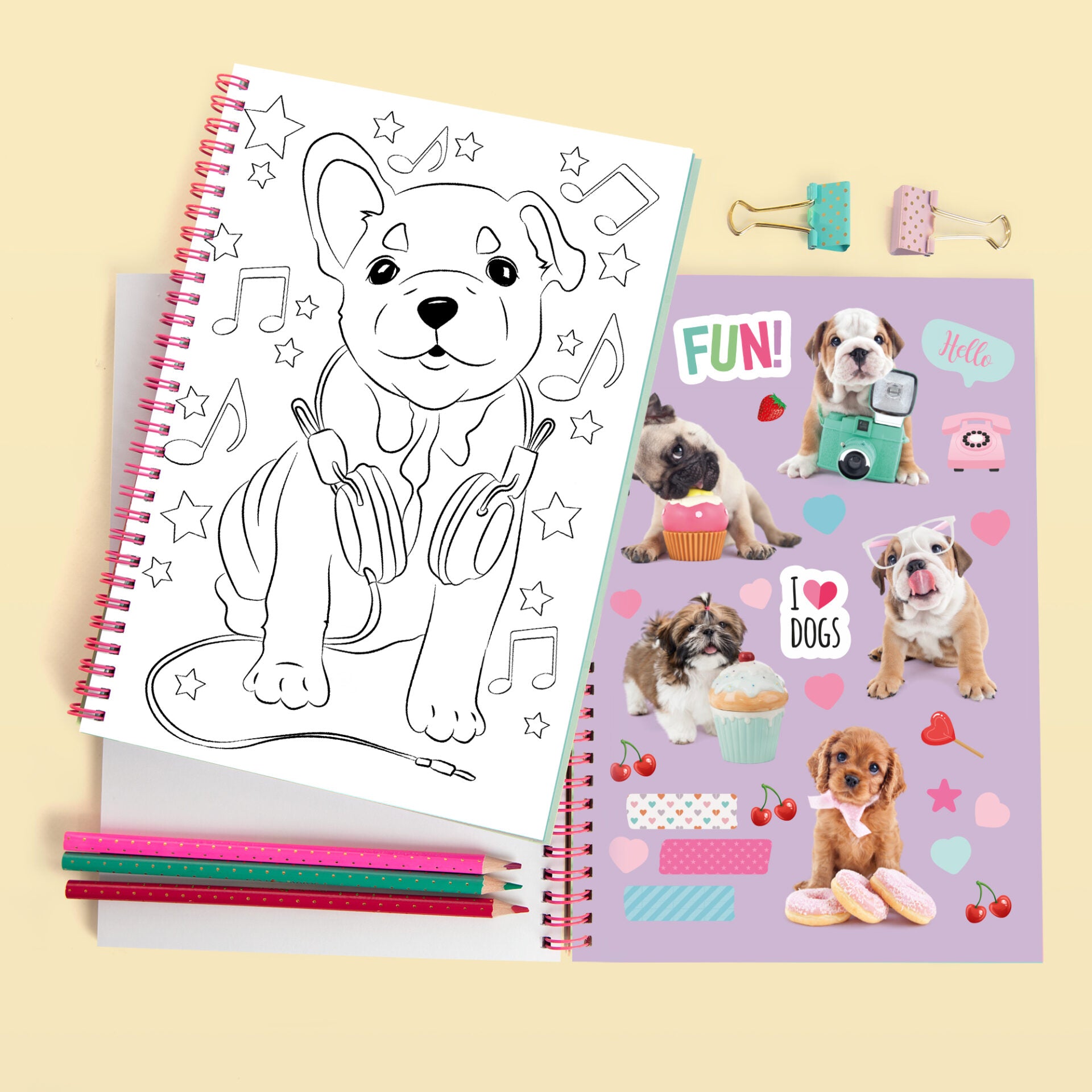 Kleurboek met Stickers - A5 Pomeriaan PomPom Editie