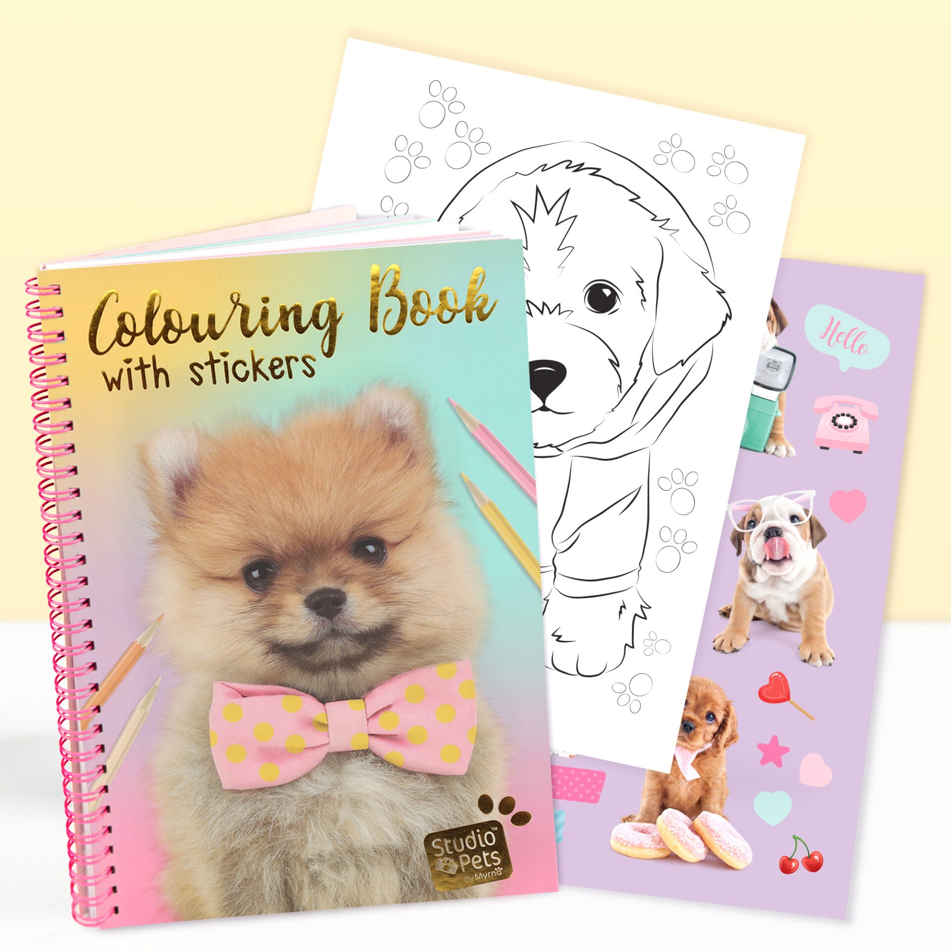 Kleurboek met Stickers - A5 Pomeriaan PomPom Editie