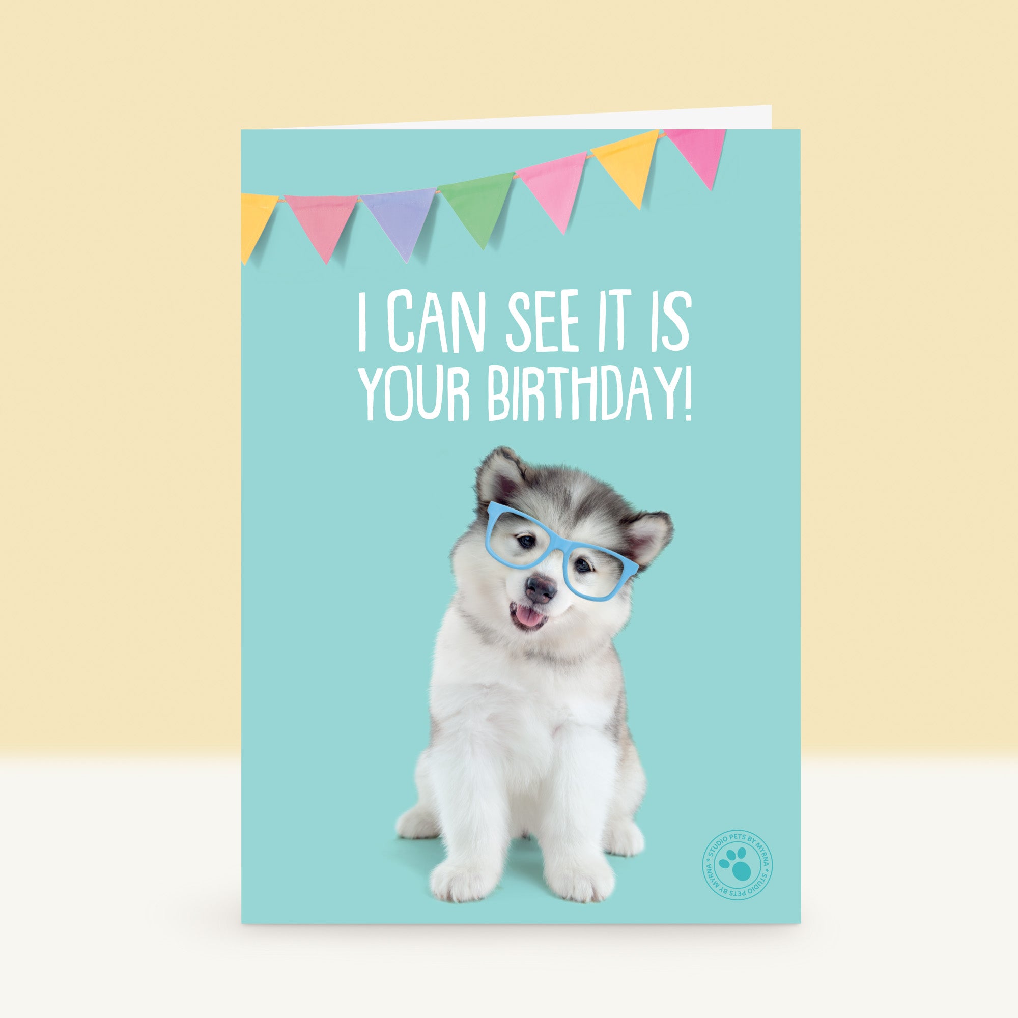 Puppy Verjaardagskaart - Wolfie de Alaskan Malamute