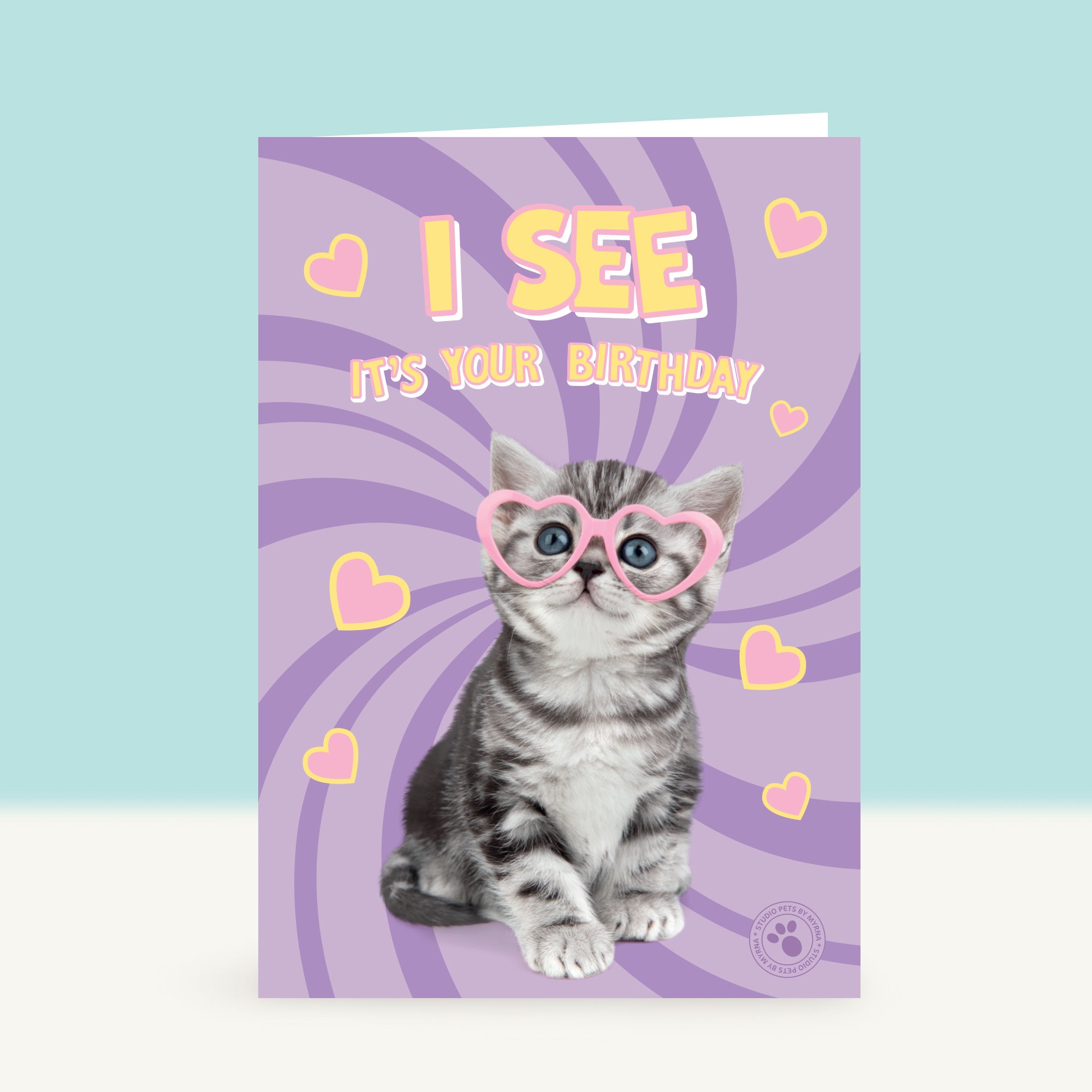 Verjaardagskaart “It’s your Birthday” met het Britse Korthaar kitten