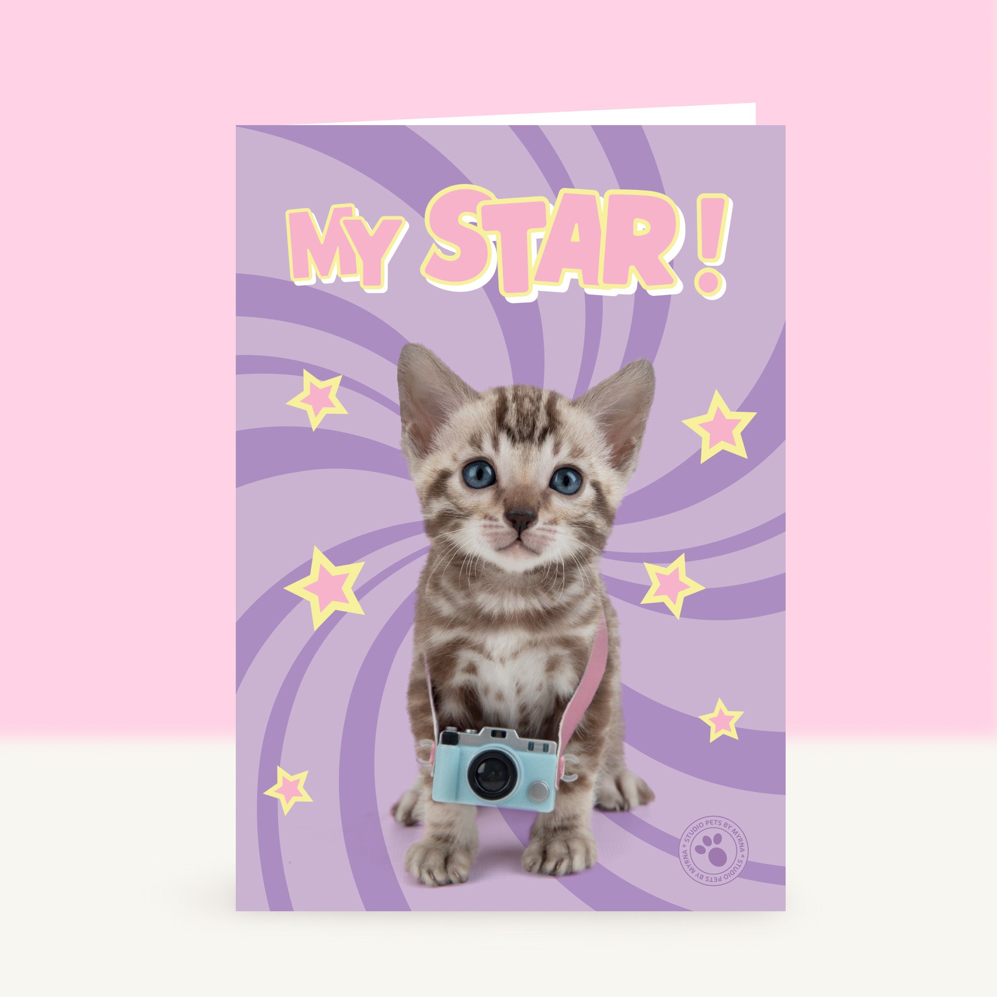 Wenskaart “My Star” met Bengaal kitten