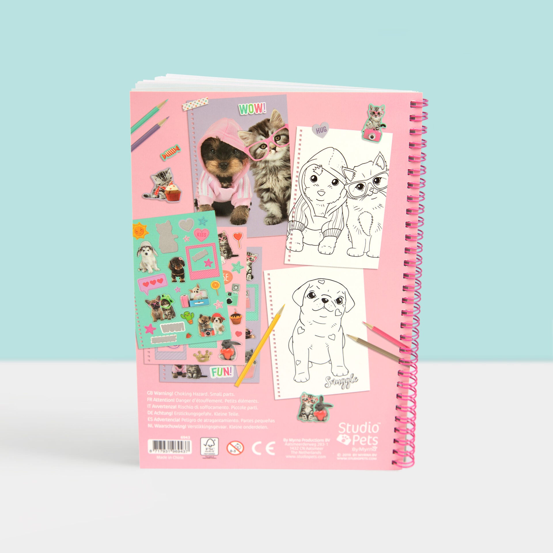 Kleurboek met Stickers - A5 Britse Langhaar Paige Editie