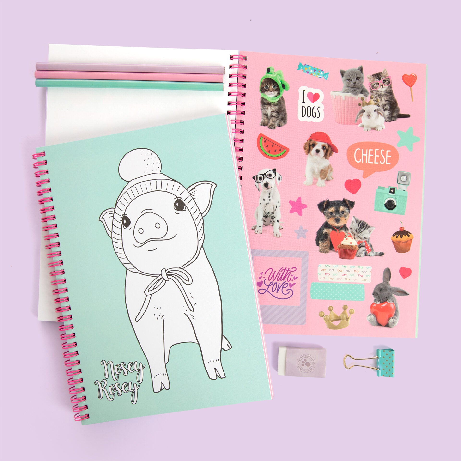 Kleurboek met Stickers - A5 Britse Langhaar Paige Editie