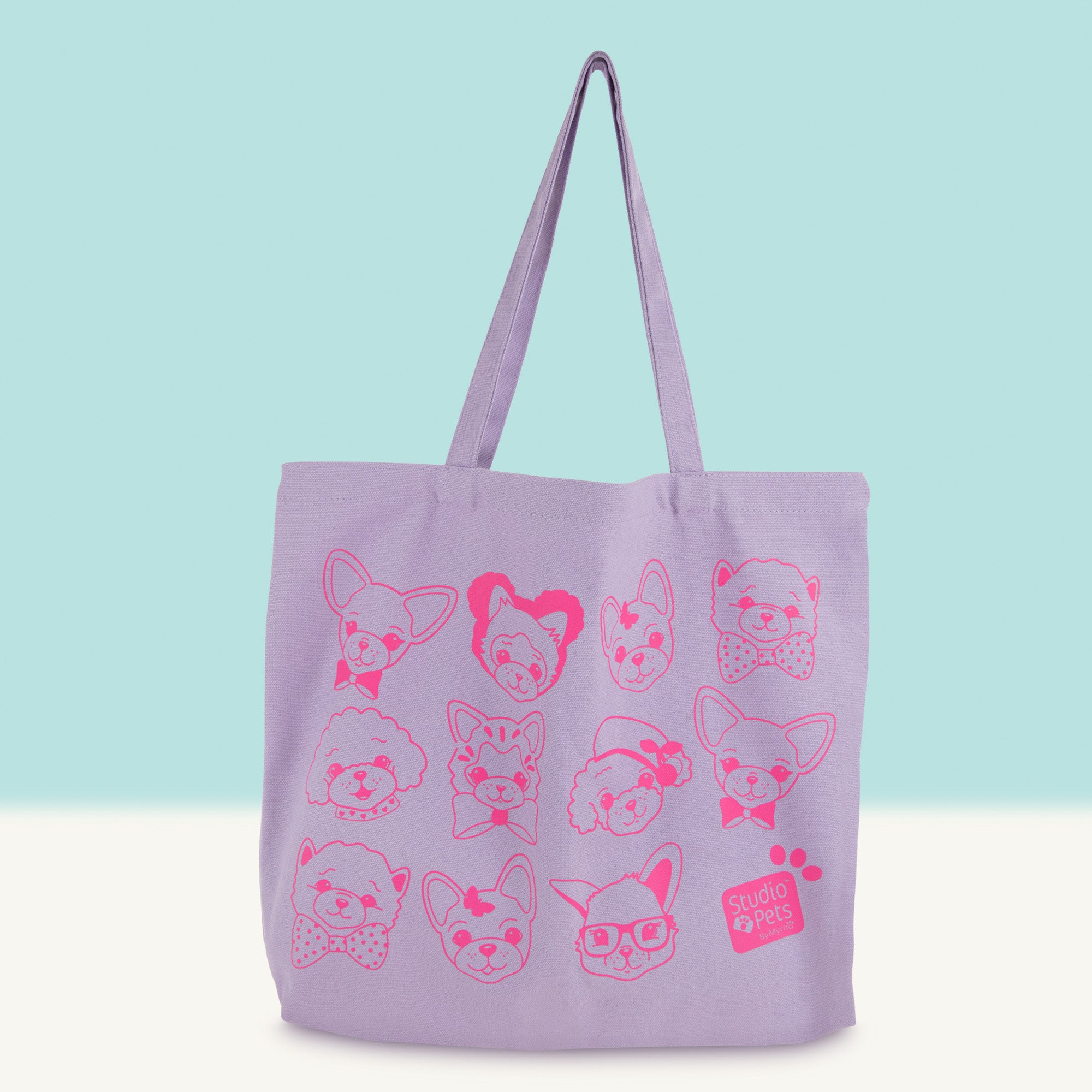 Canvas Tote Bag - Lila met illustraties