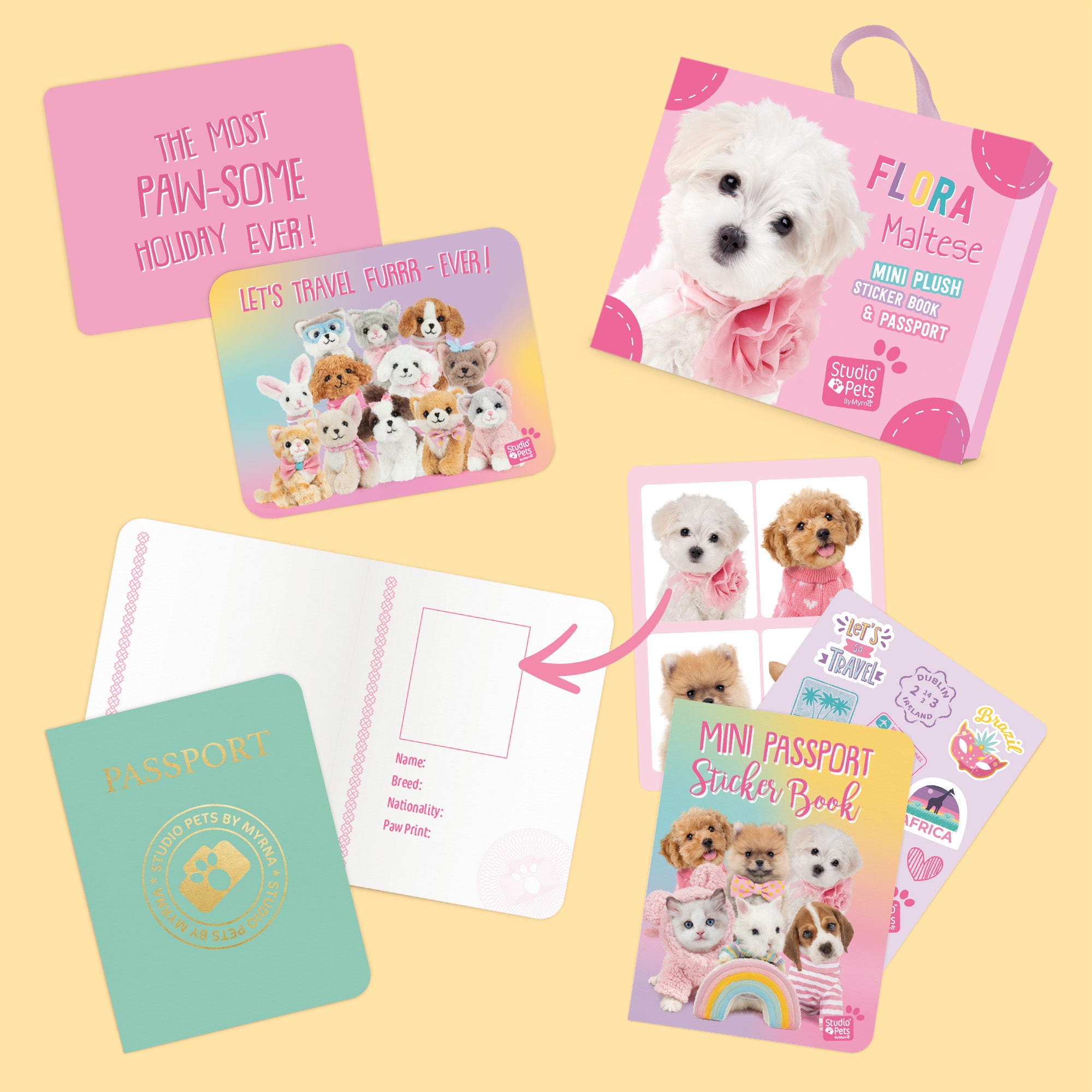 Mini Hondenknuffeltje Flora met Koffertje - Jouw Schattige Maltezer pluche puppy!