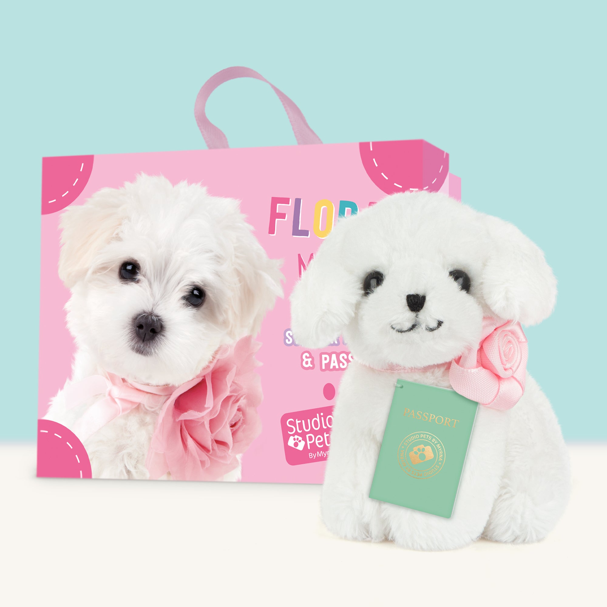 Mini Hondenknuffeltje Flora met Koffertje - Jouw Schattige Maltezer pluche puppy!