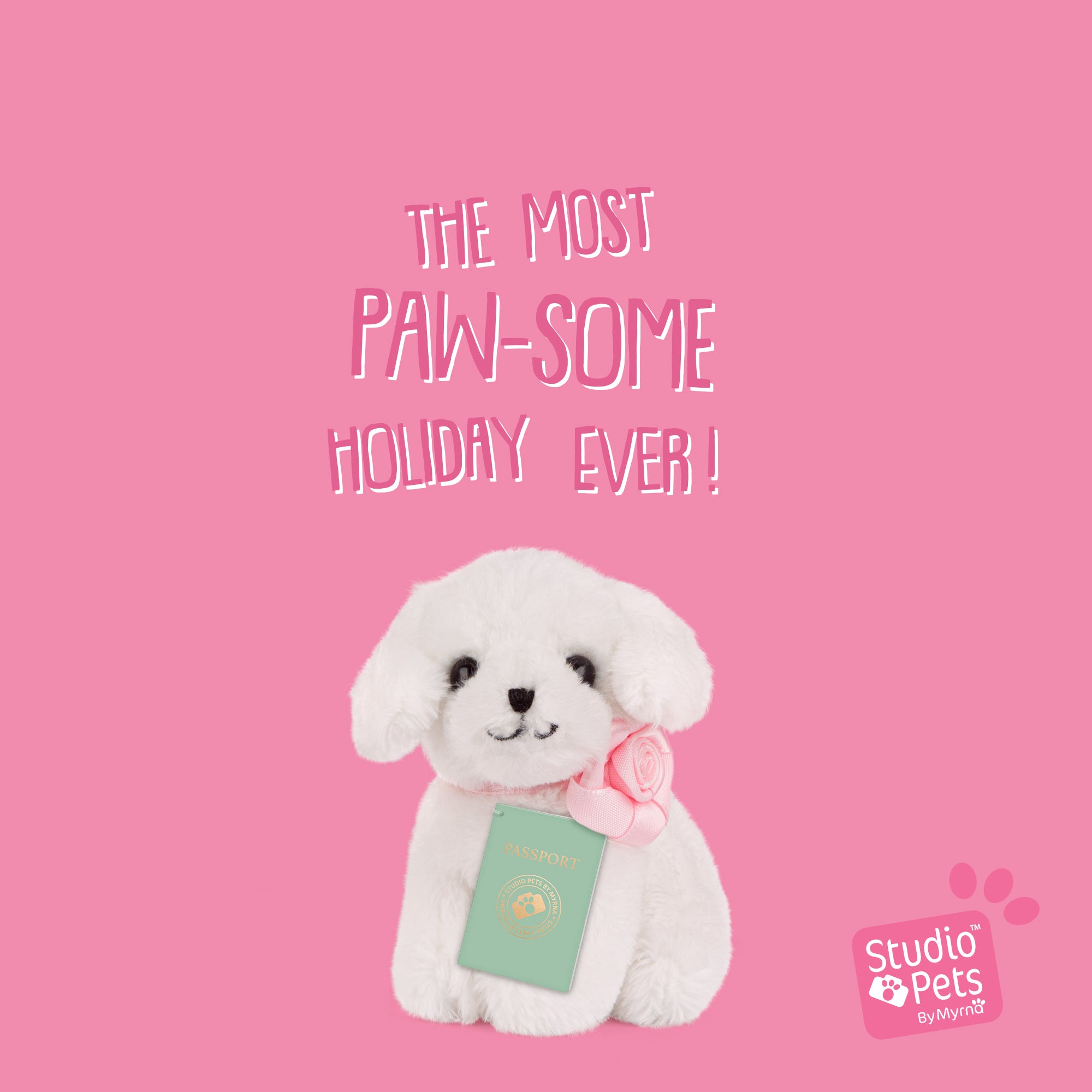 Mini Hondenknuffeltje Flora met Koffertje - Jouw Schattige Maltezer pluche puppy!