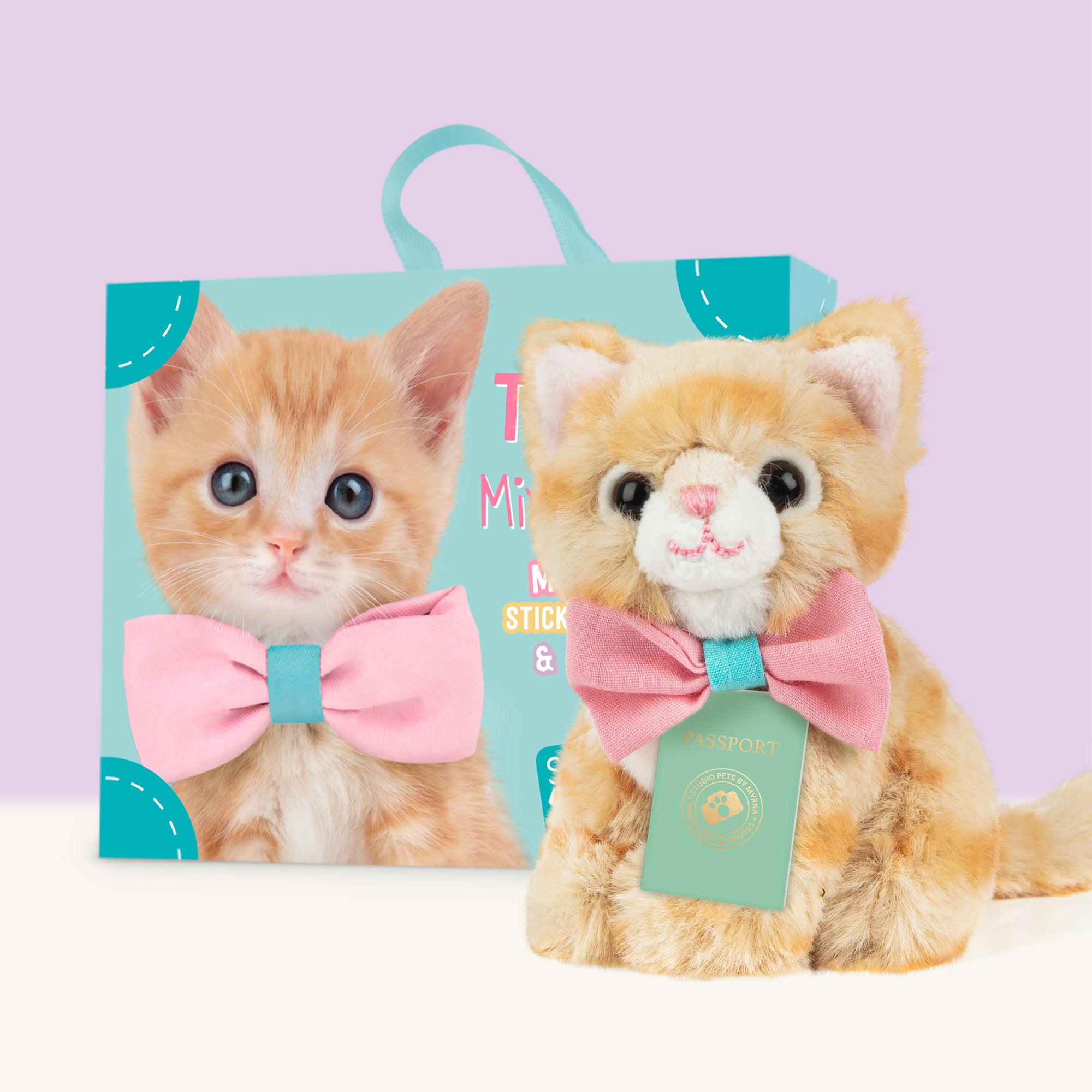 Mini Kattenknuffeltje Tommy met Koffertje - Jouw Schattige Pluche Kitten!