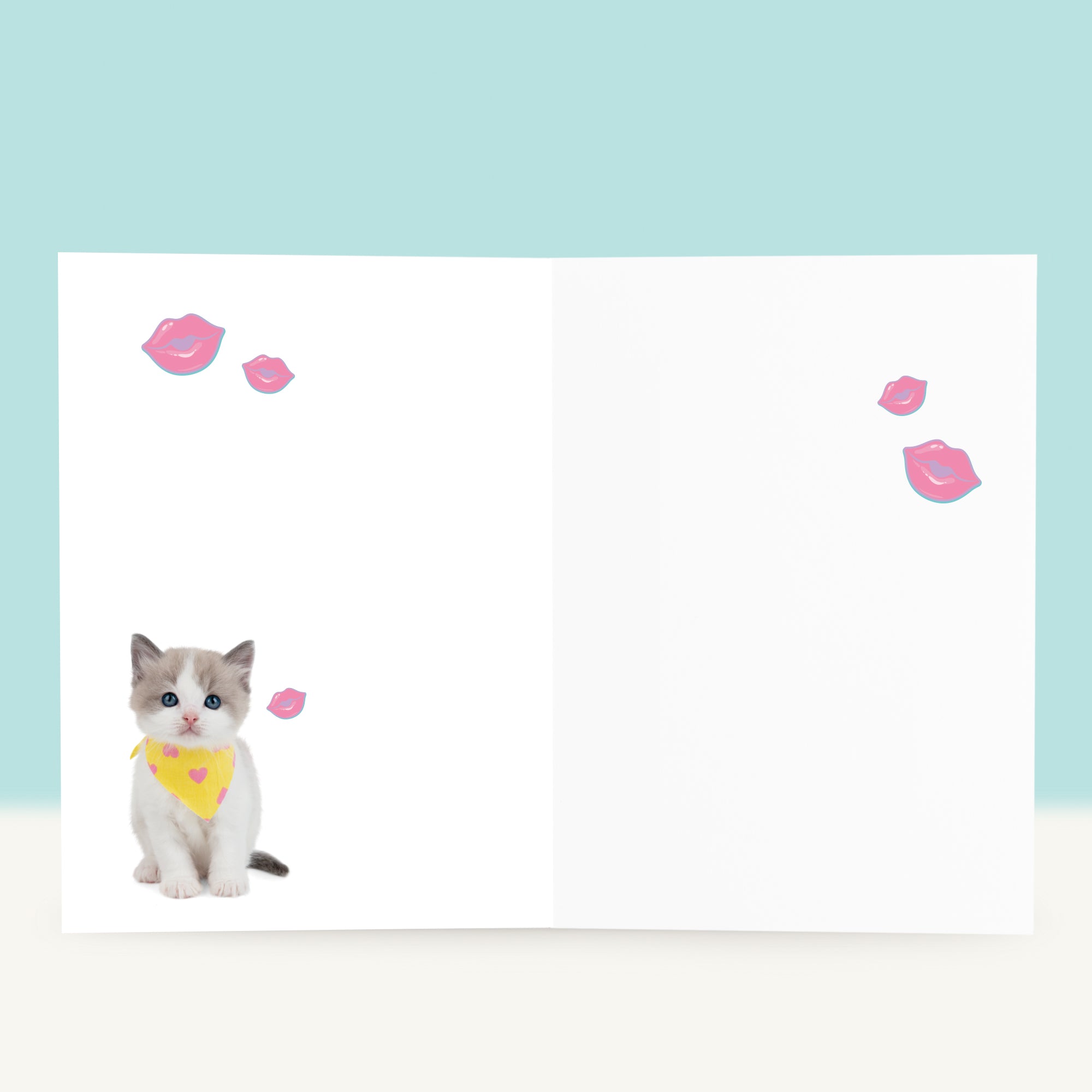 Verjaardagskaart “MUAH” met lief kitten