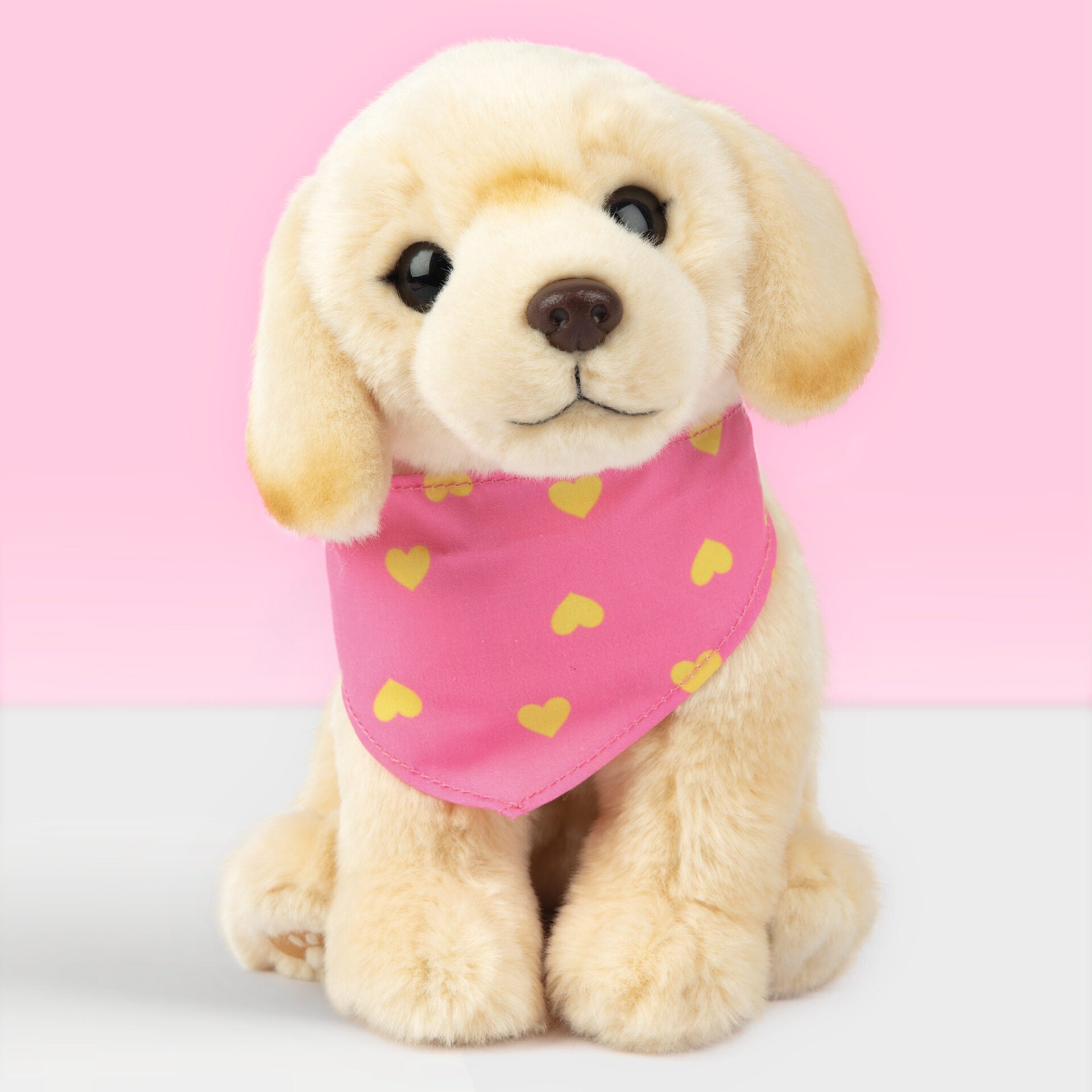 Pluche knuffelhond Blonde Labrador 23cm  - Set met koffertje