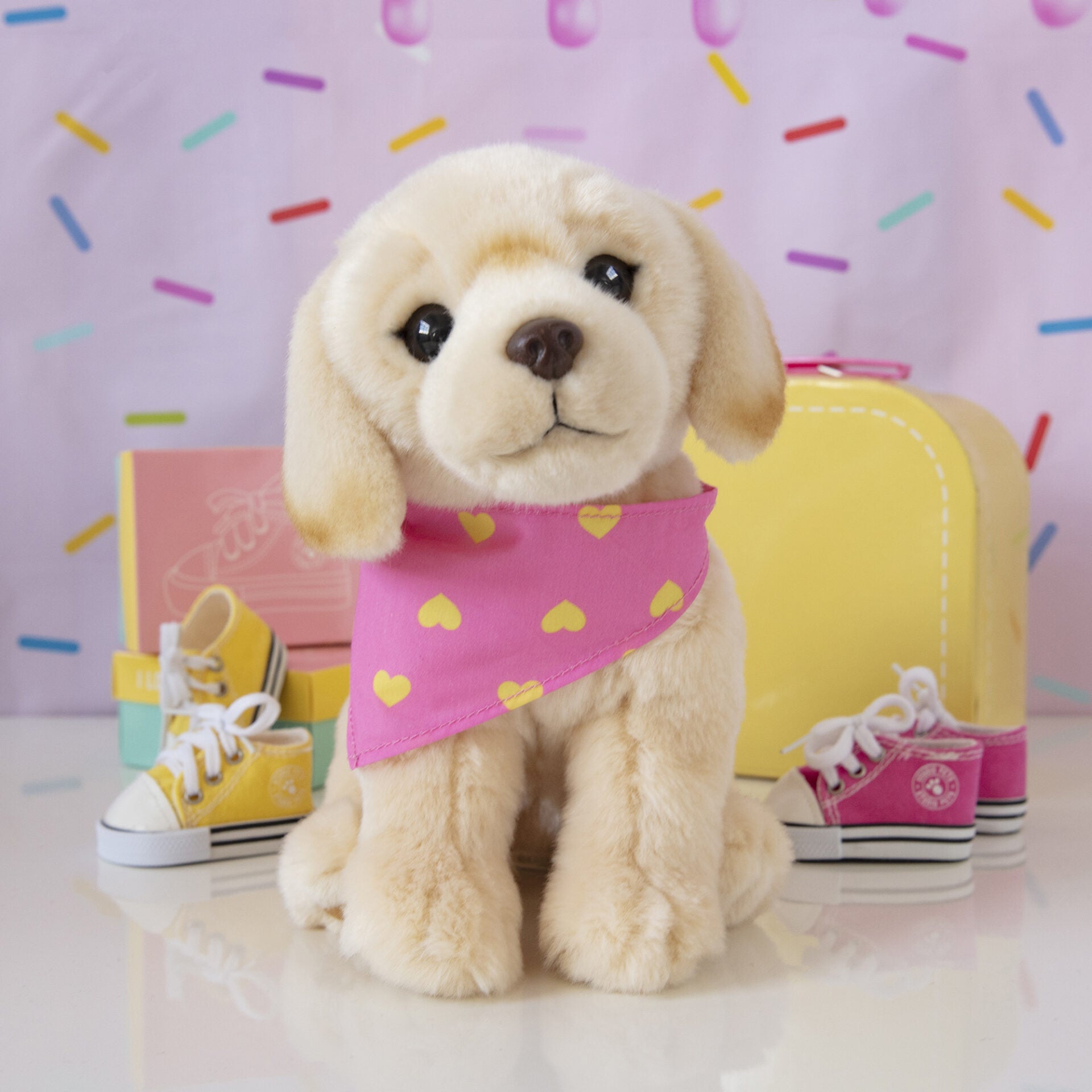 Pluche knuffelhond met Naam Blonde Labrador 23cm