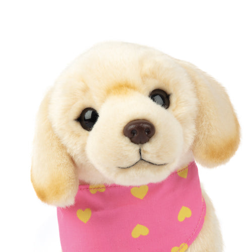 Pluche knuffelhond Blonde Labrador 23cm  - Set met koffertje