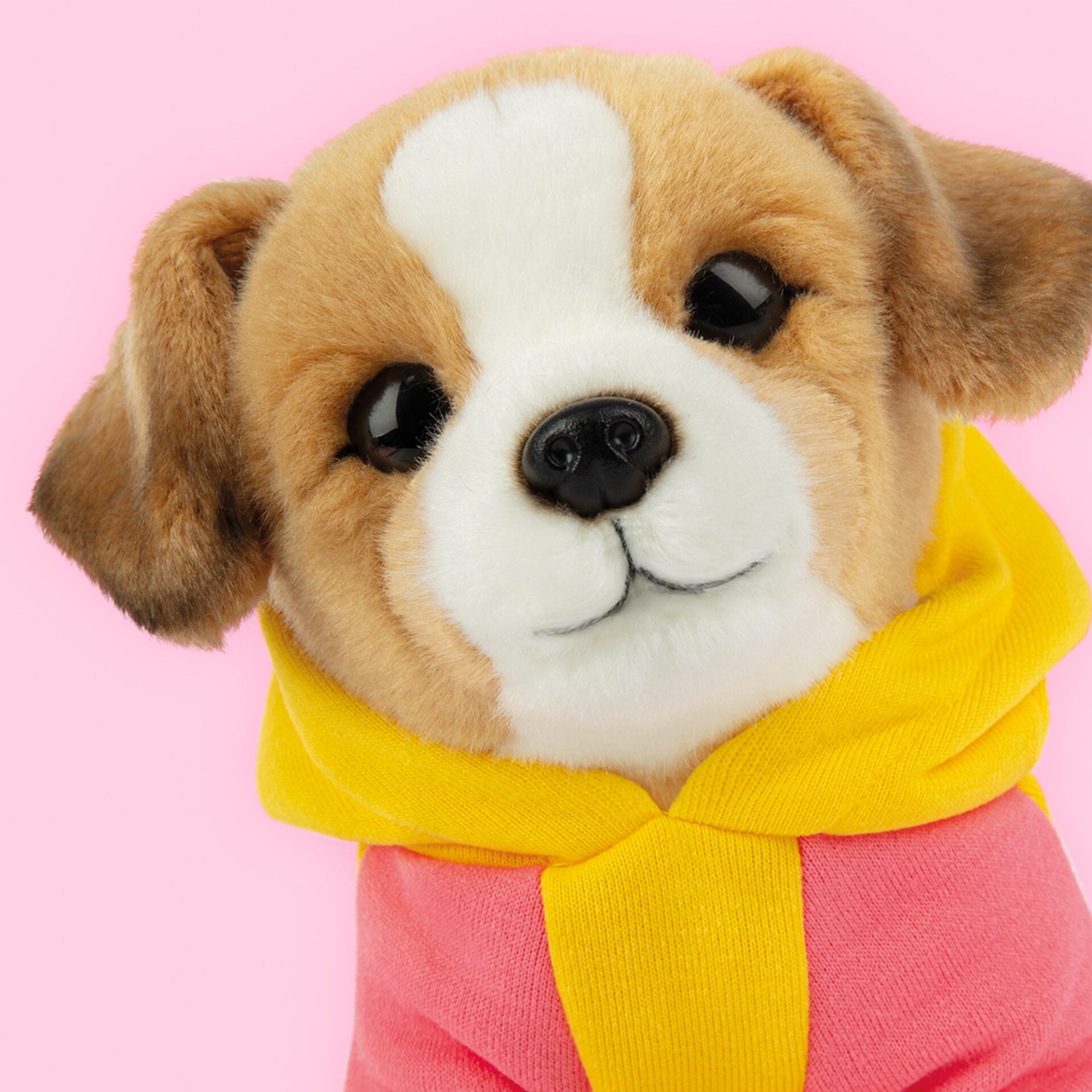 Pluche knuffelhond Jack Russell 23cm  - Set met koffertje