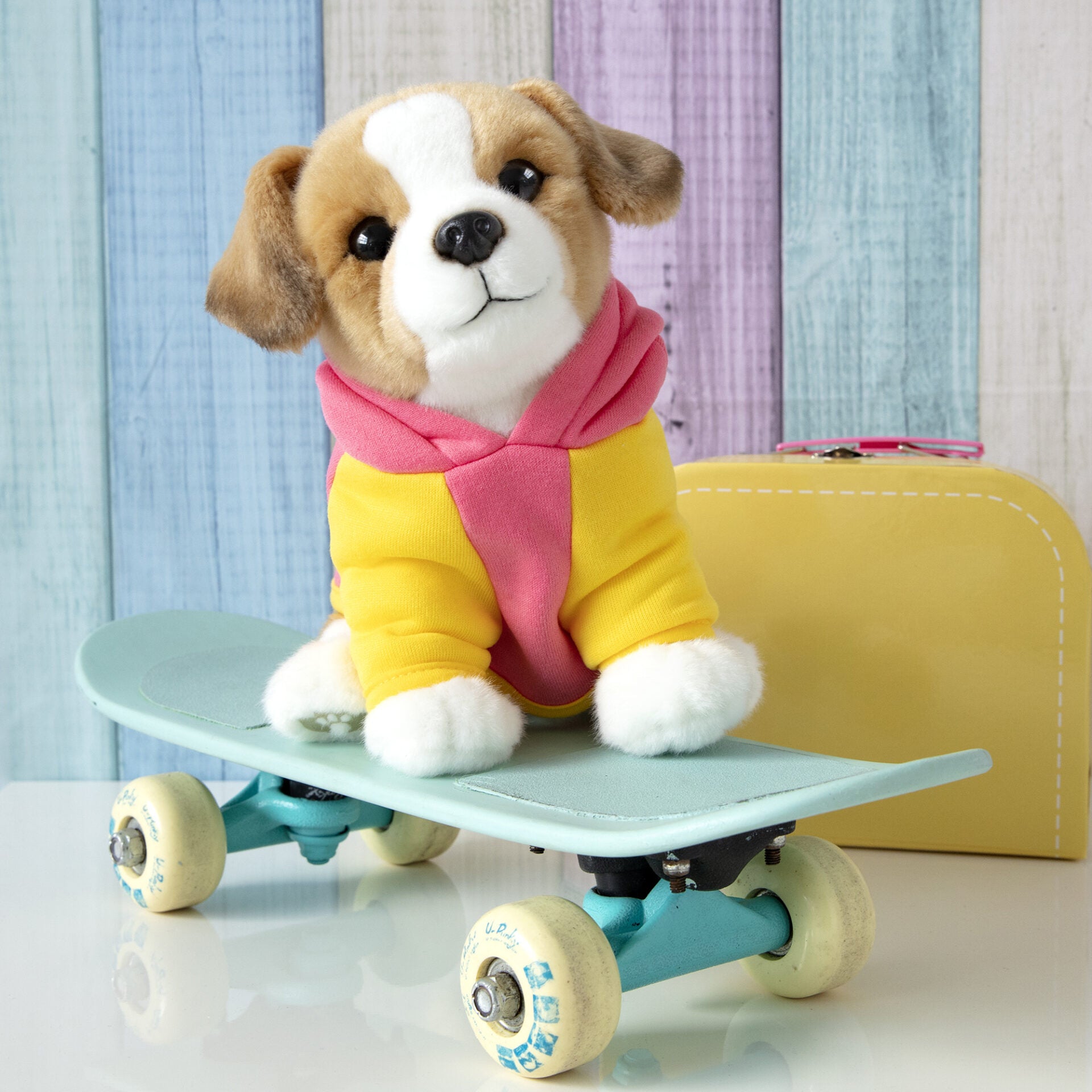 Pluche knuffelhond met Naam Jack Russell 23cm  - Set met koffertje