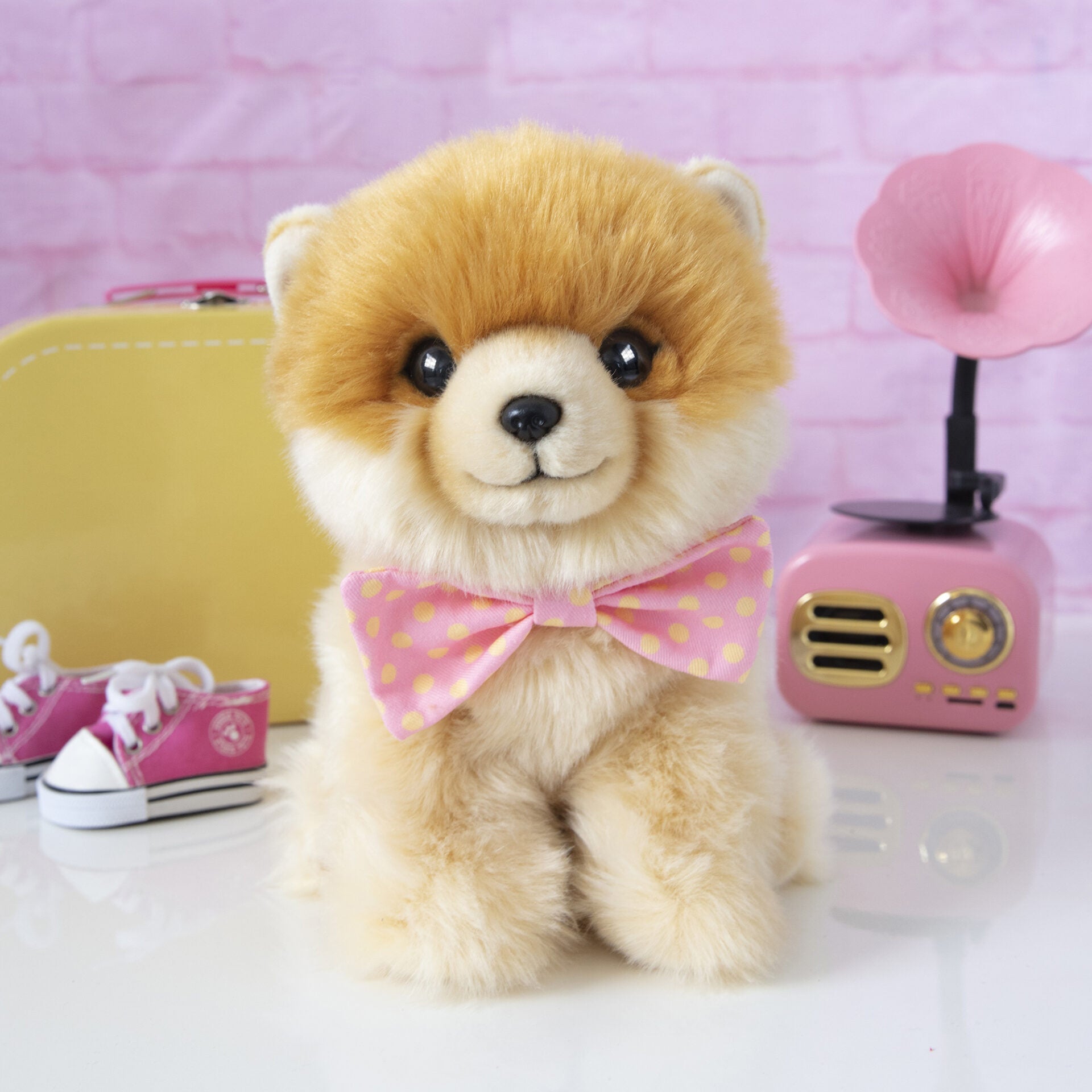 Pluche knuffelhond met naam Pomeriaan 23cm