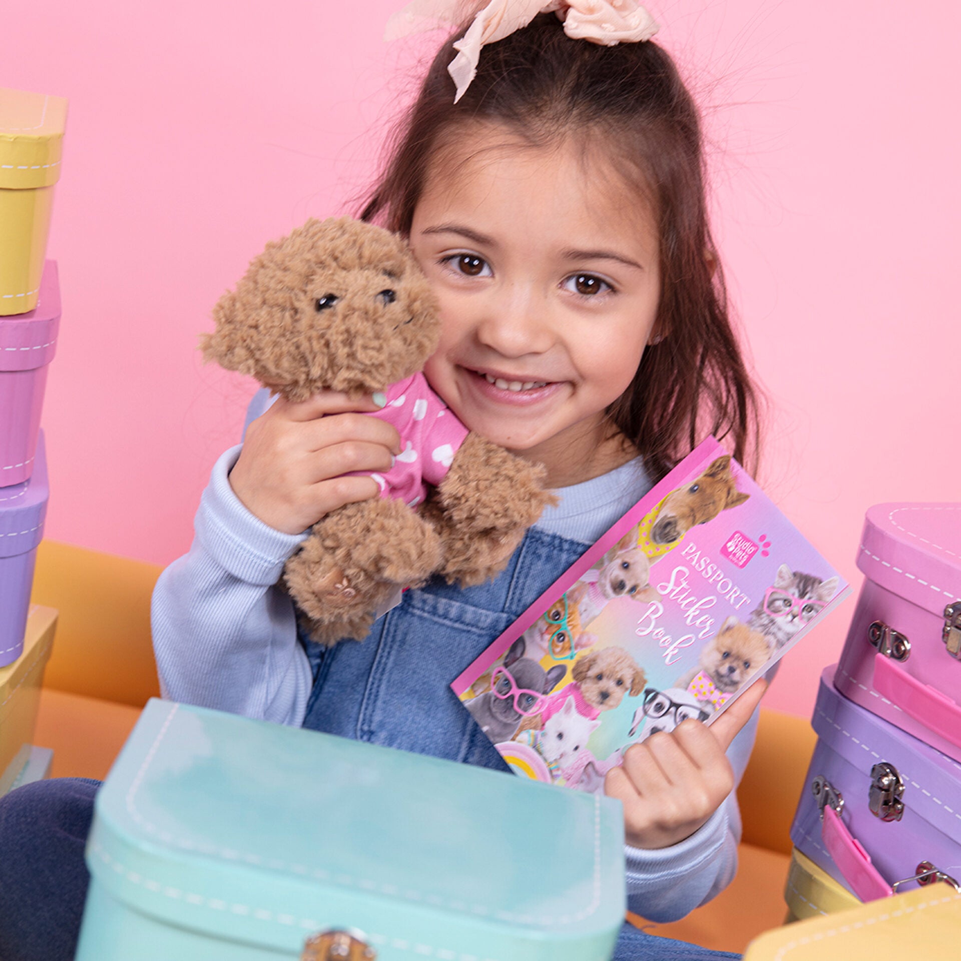Pluche knuffelhond met Naam Toy Poedel 16cm - Set met koffertje