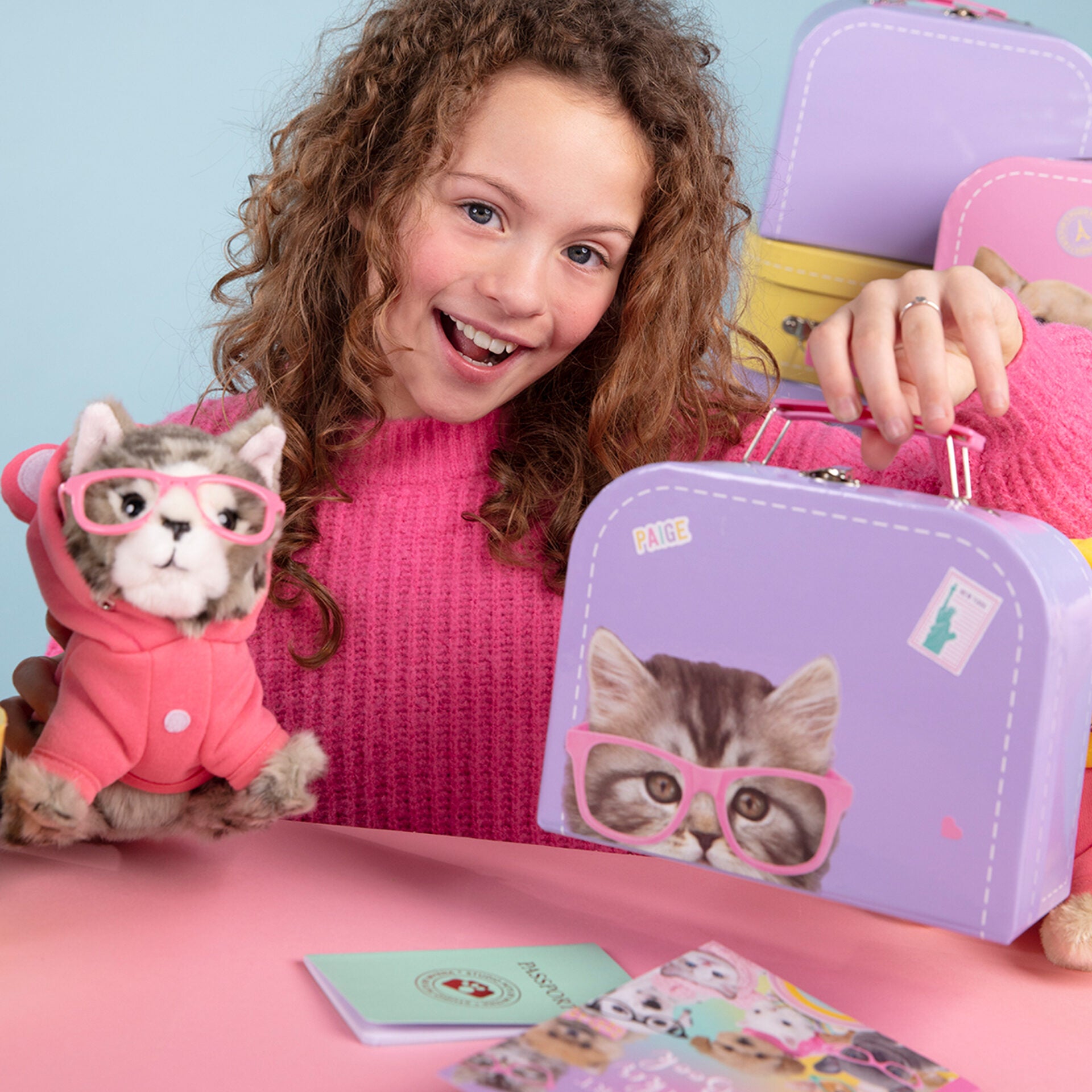 Pluche knuffelkat Britse Langhaar 16cm