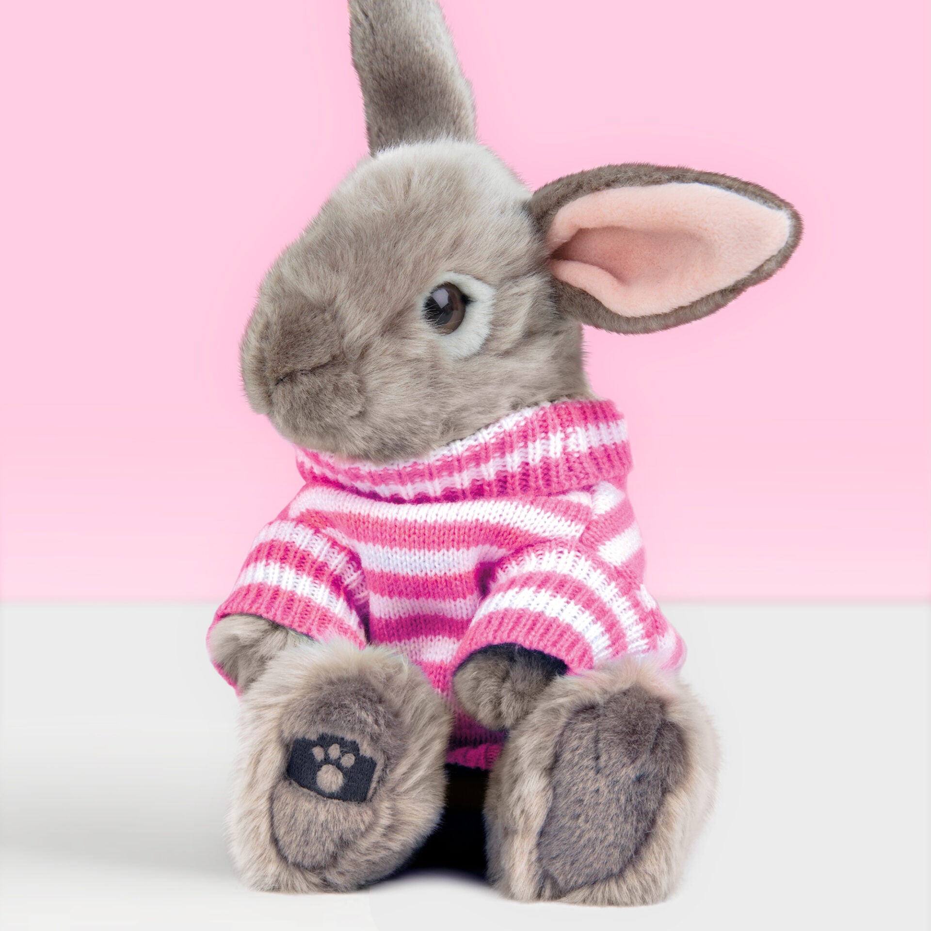 Pluche Hangoor Dwerg knuffelkonijn 23cm  - Set met koffertje
