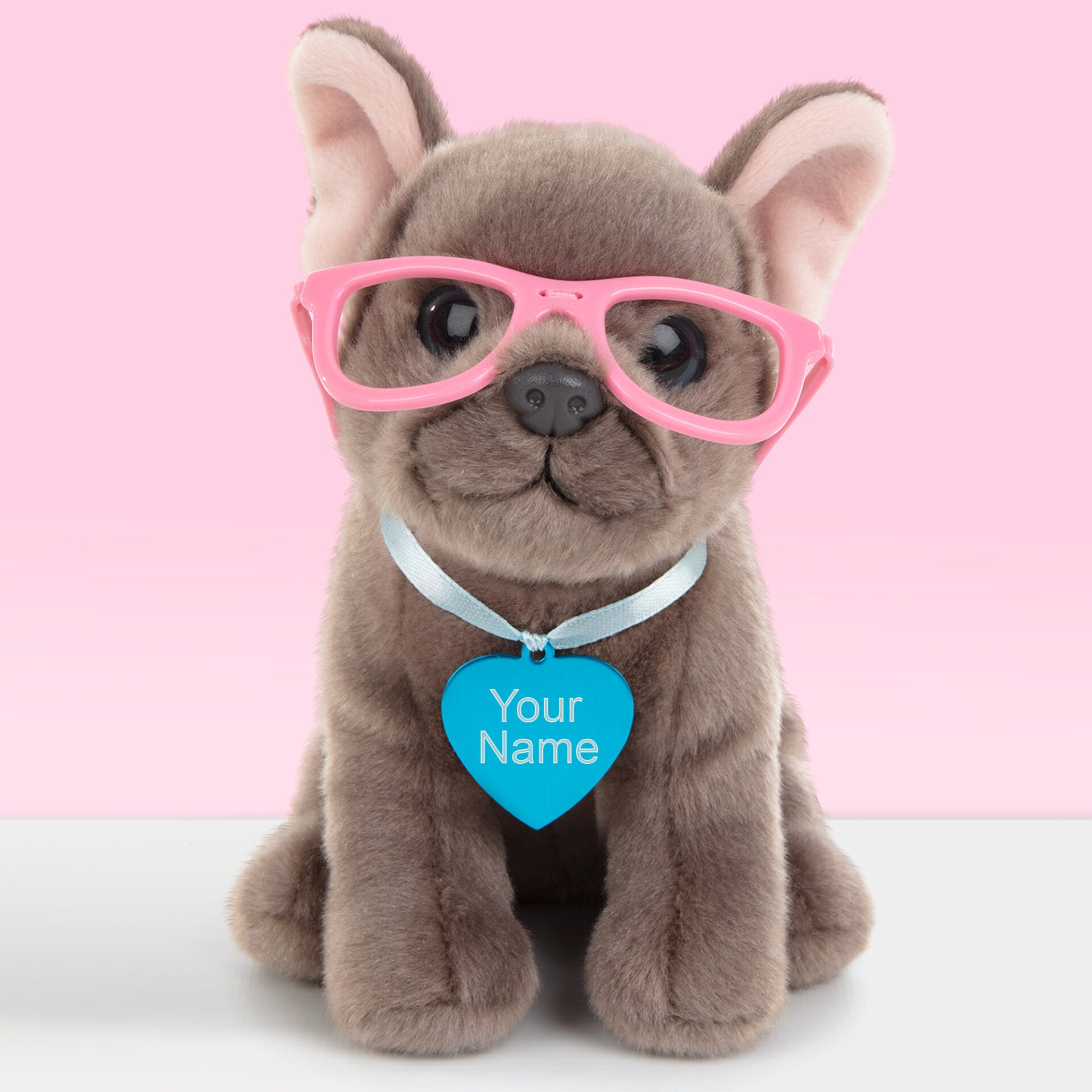 Pluche knuffelhond met Naam Franse Bulldog 16cm