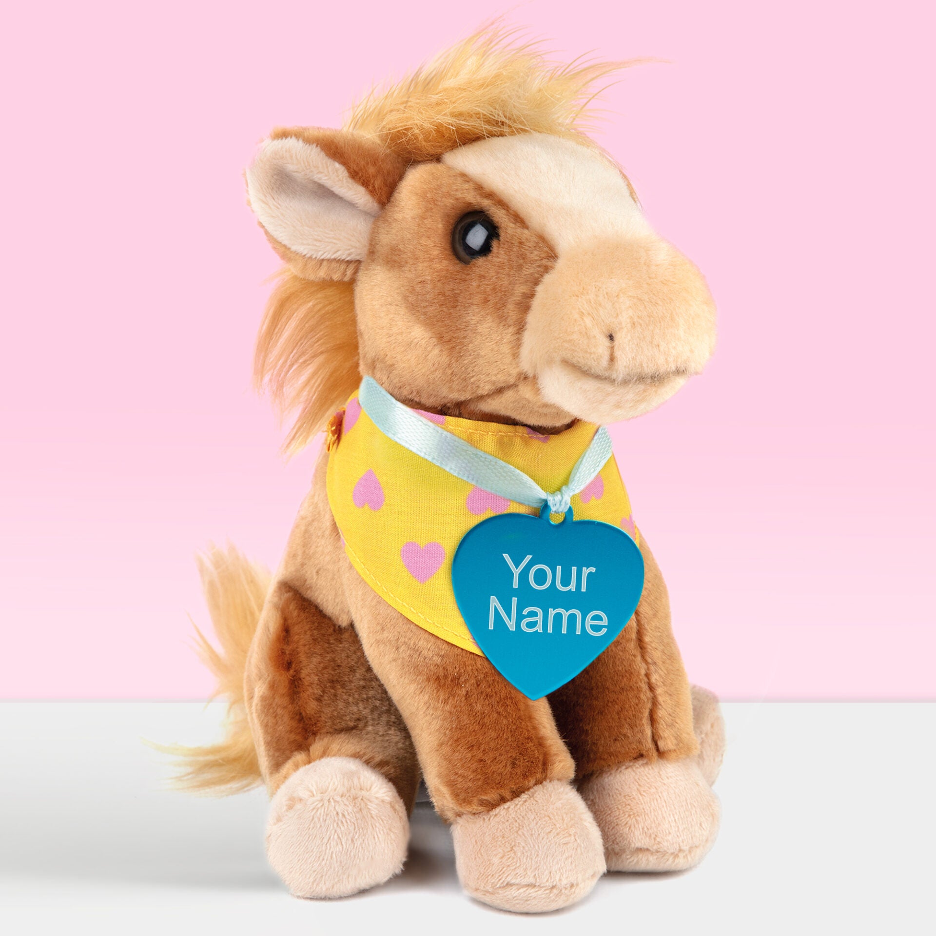 Pluche knuffelpaard met Naam Shetlander 16cm - Set met koffertje