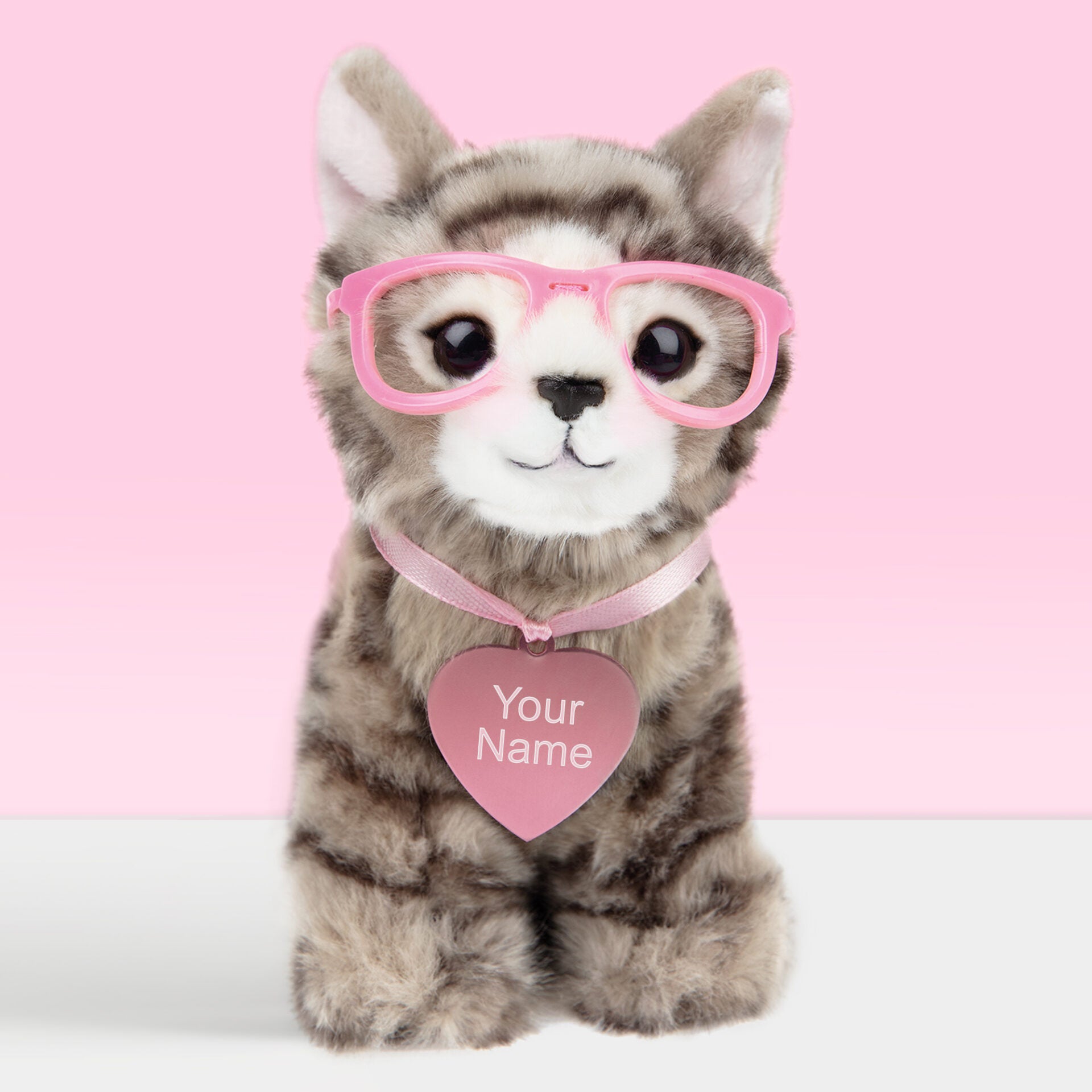 Pluche knuffelkat met Naam Britse Langhaar 16cm