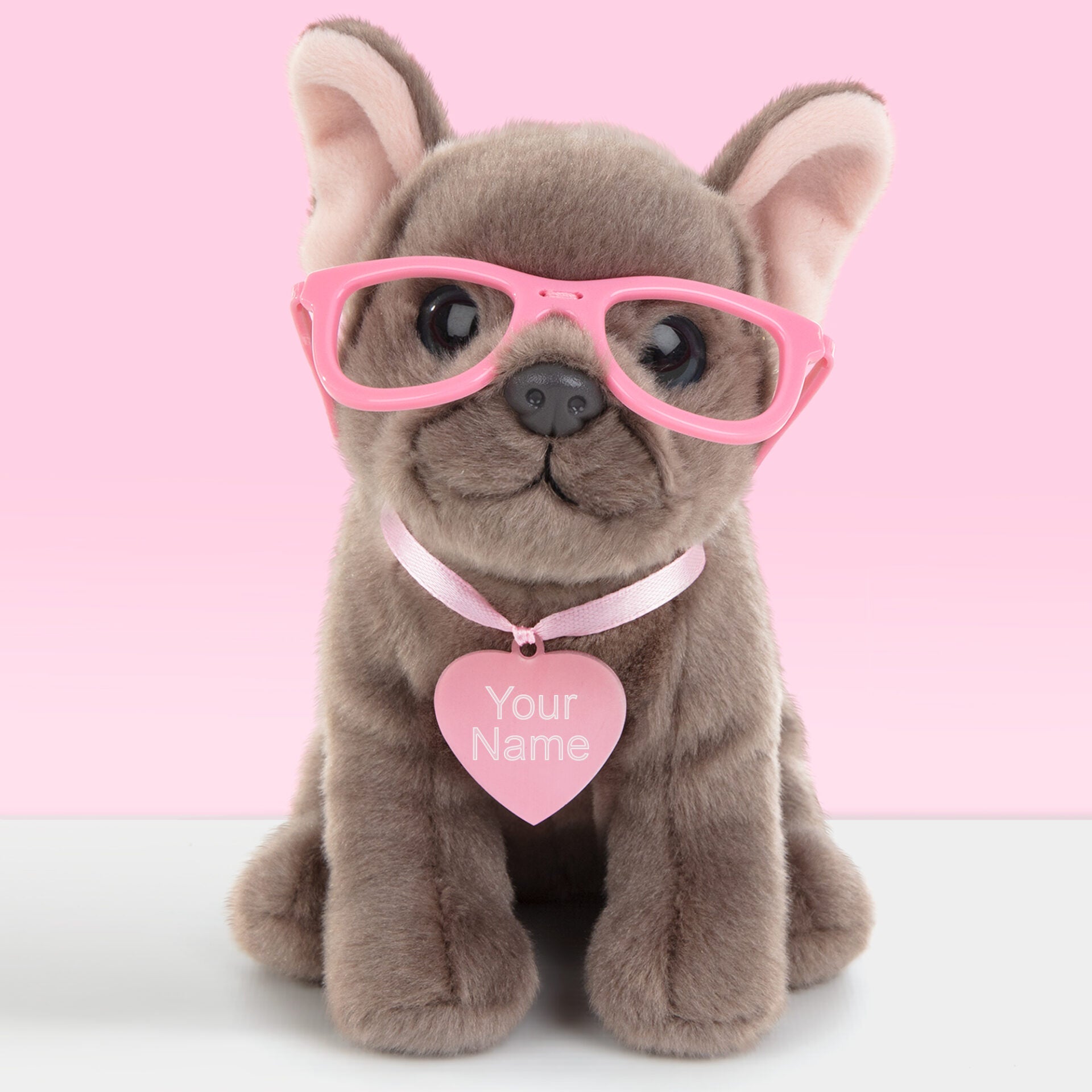 Pluche knuffelhond met Naam Franse Bulldog 16cm