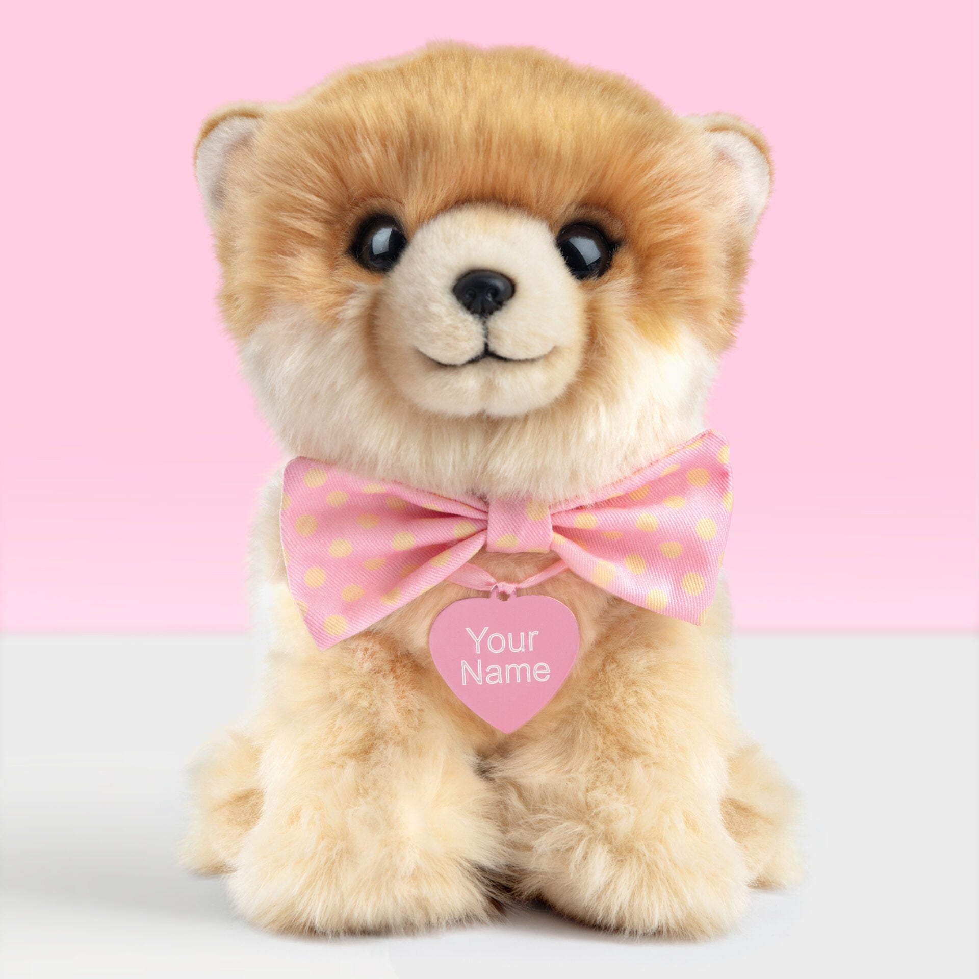 Pluche knuffelhond met naam Pomeriaan 23cm