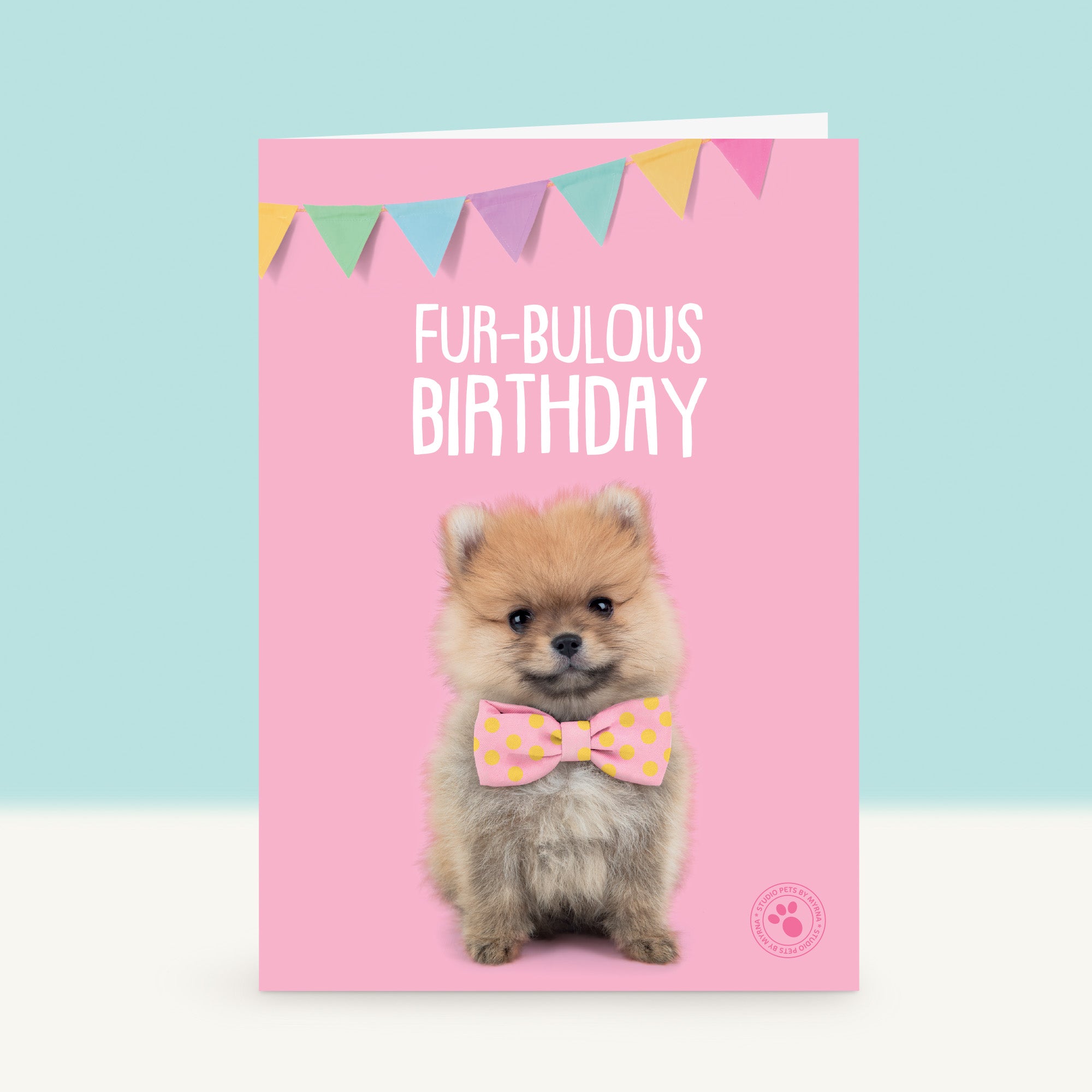 Puppy Verjaardagskaart - PomPom de Pomeraniaan