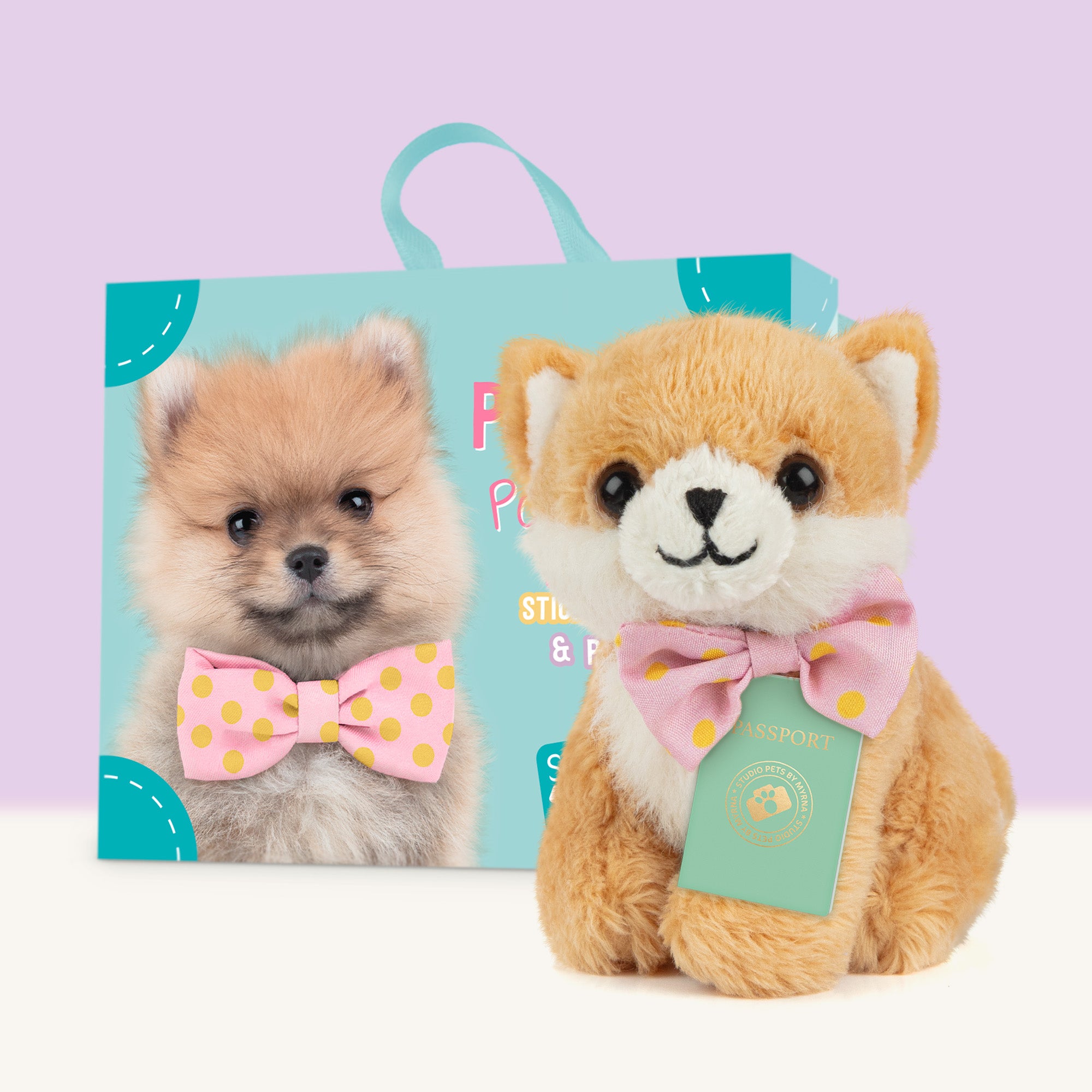 Mini Hondenknuffel Pompom met Koffertje  - Jouw Schattige Pomeriaan Puppyvriend!