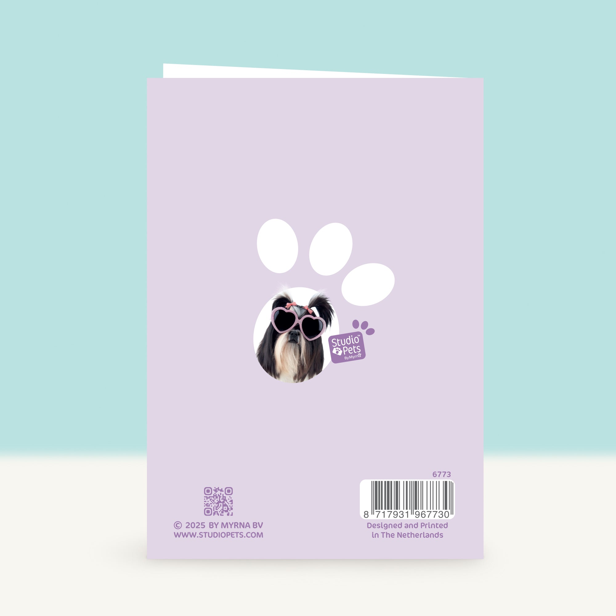 Wenskaart “Happy Birthday ” met Shih Tzu puppy