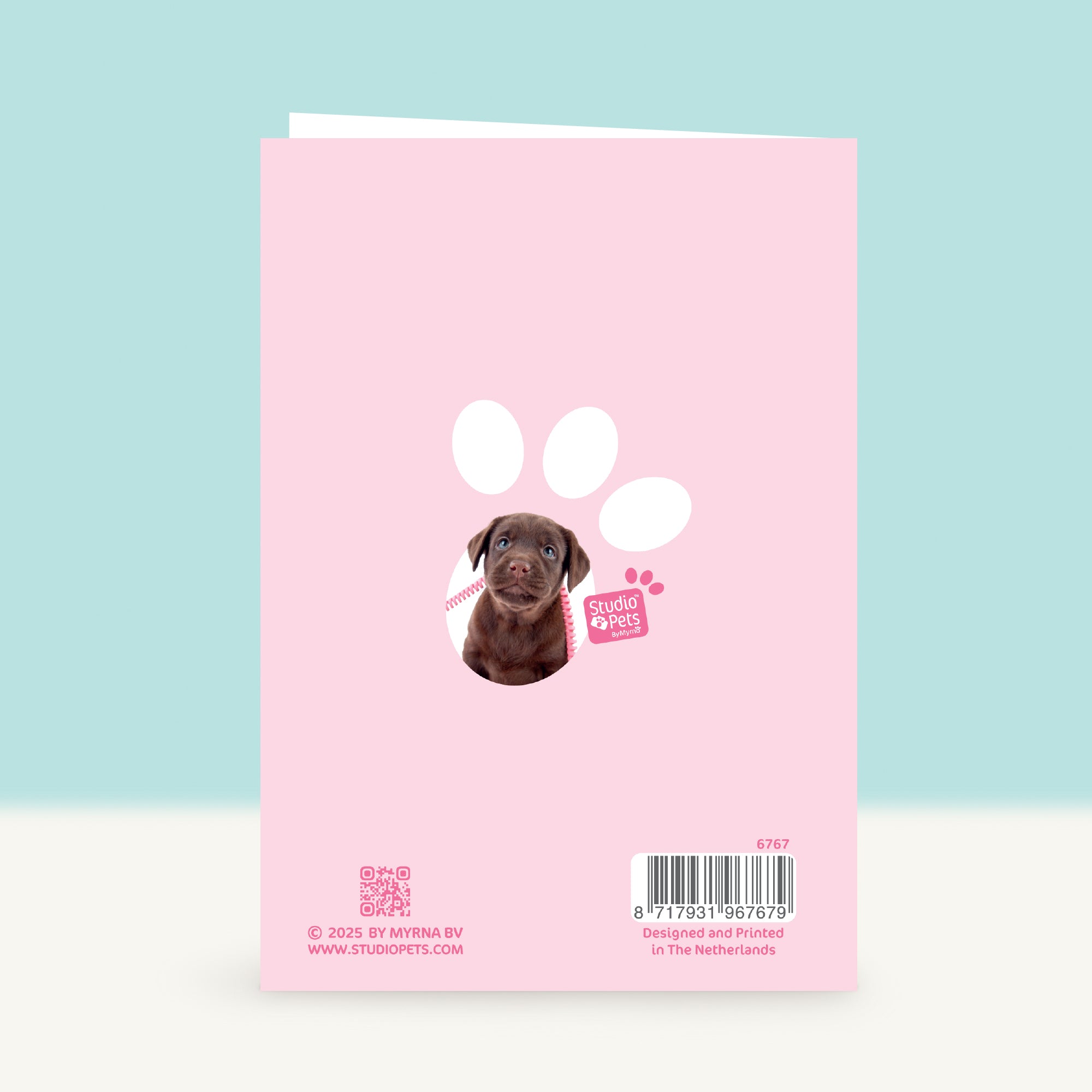 Wenskaart “Thinking of You” met de Chocolate Labrador